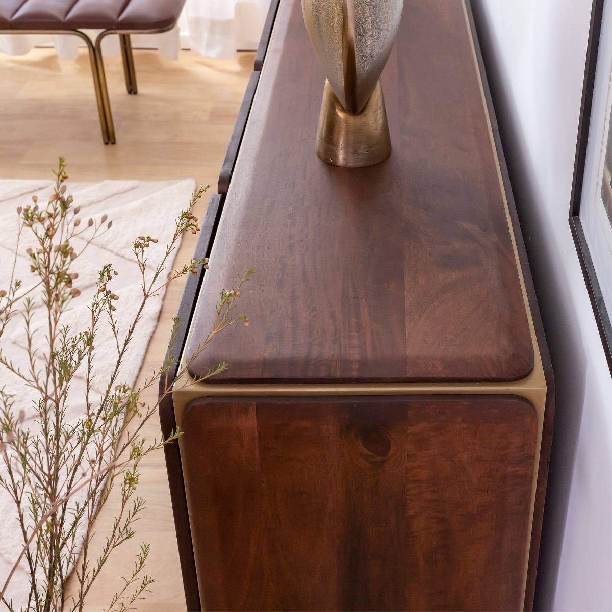 Buffet en bois de manguier LISETTE bois foncé, MADE IN MEUBLES 