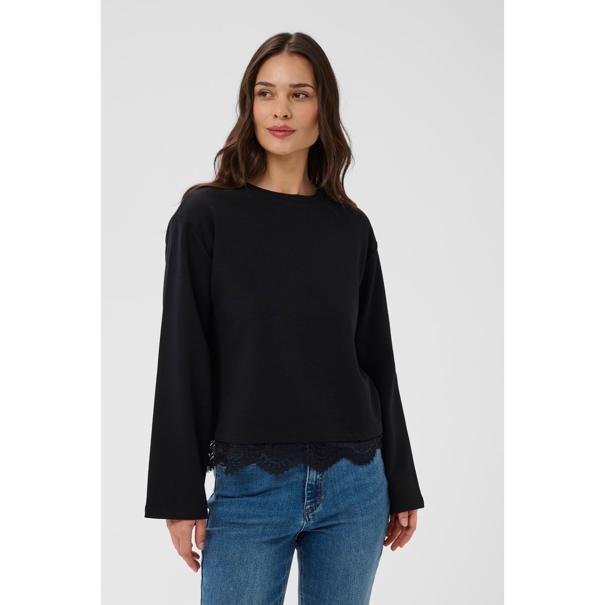 Sweatshirt noir black deep, KAFFE