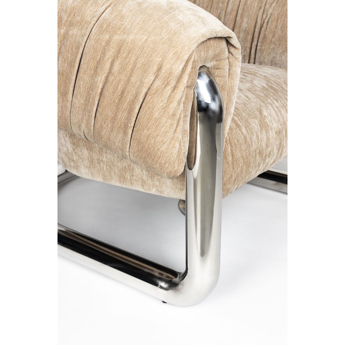 Fauteuil en velours - MARLY beige, DUTCHBONE