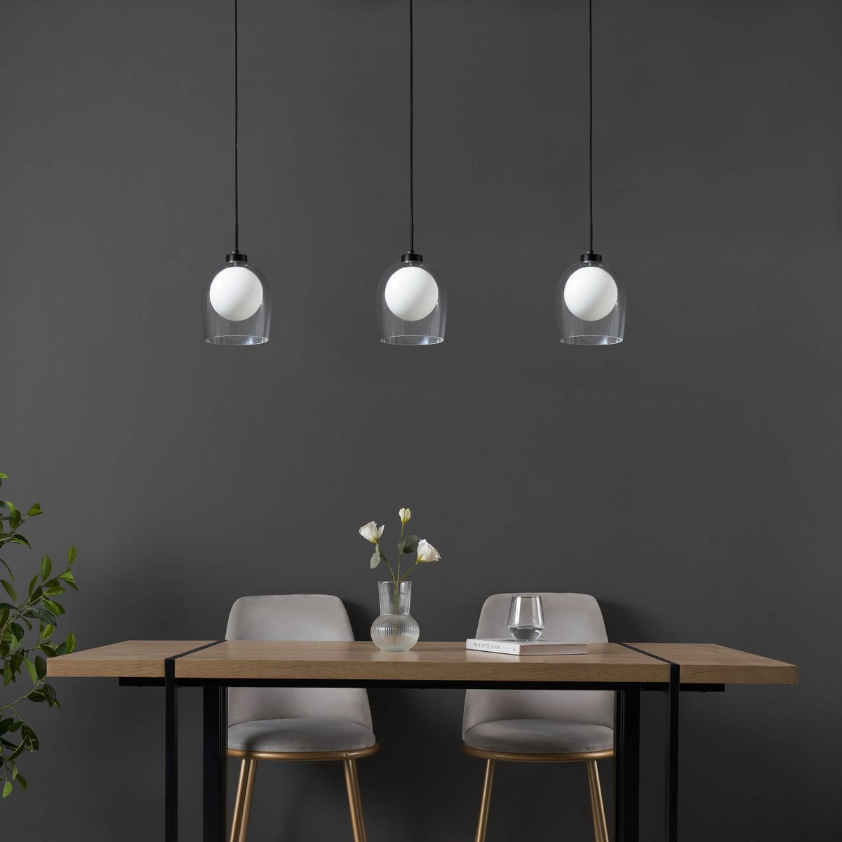 Suspension élégante - CALYPSO transparent et blanc, KOSILUM