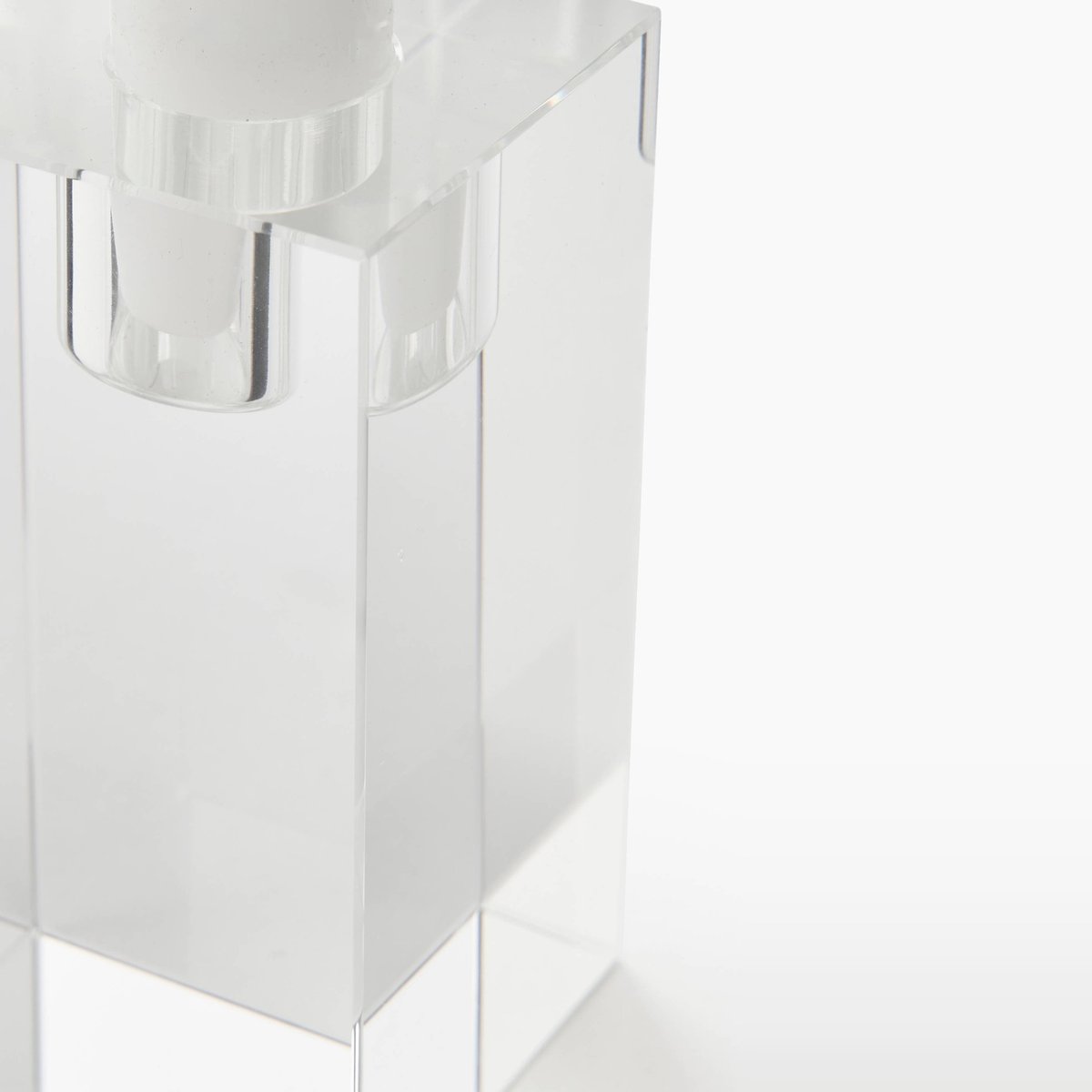 Bougeoir glaçon carré, L4,8xH9,8xP4,8 cm transparent, MONOPRIX