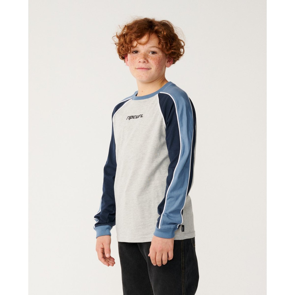 T-shirt enfant à manches longues ARCHIVE PANEL grey marle, RIP CURL