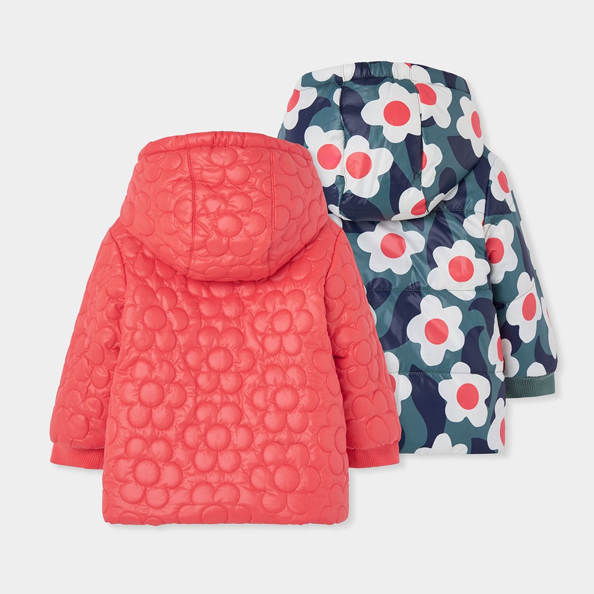 Parka fille tissu technique imprimé fleurs multicolore, BOBOLI