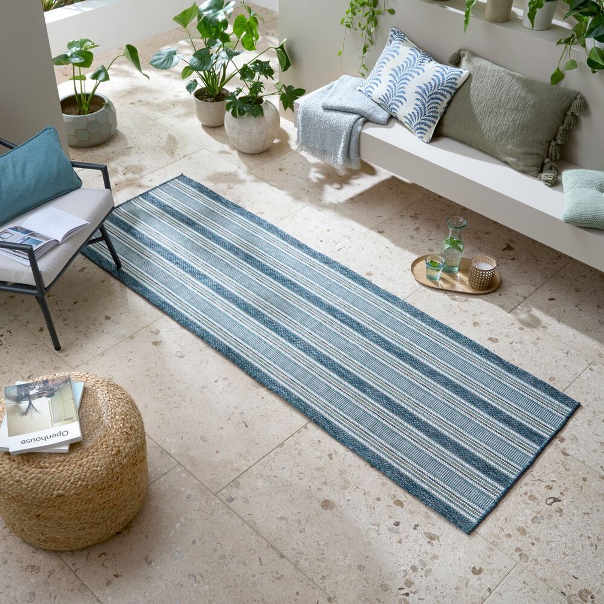 Tapis extérieur long ROMA bleu, FLAIR RUGS
