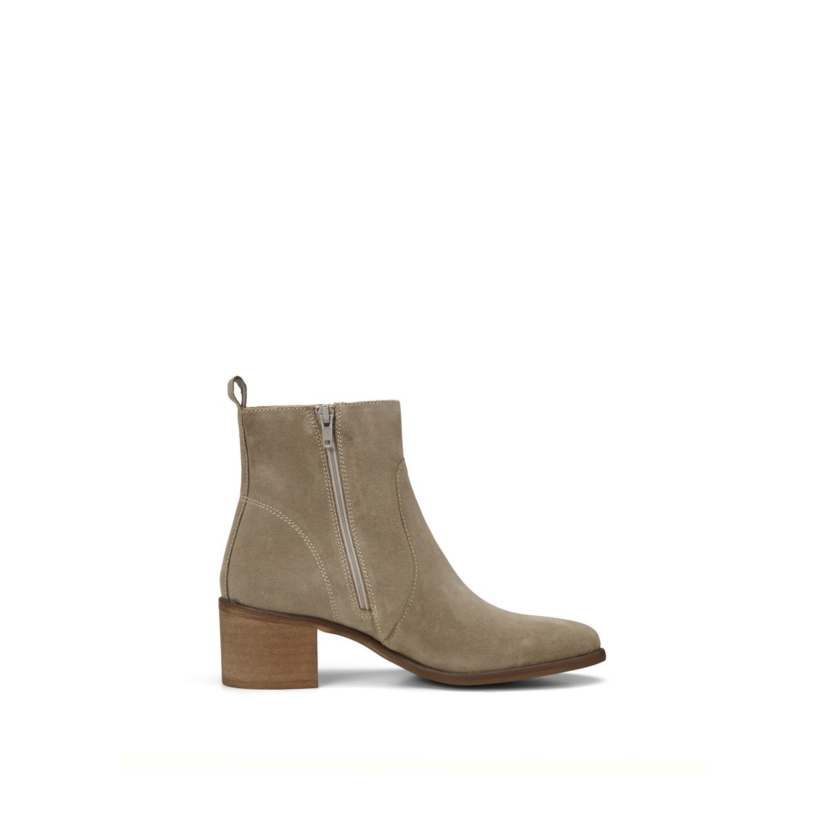 Bottines Modèle Marcia en cuir velours doux marron clair, MARC O'POLO