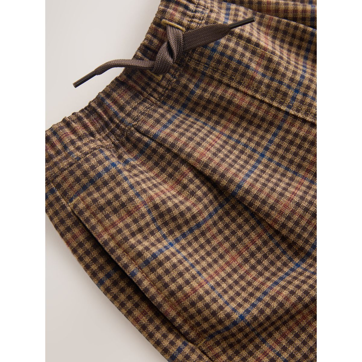 Pantalon habillé confortable carreaux marron fauve, NEXT