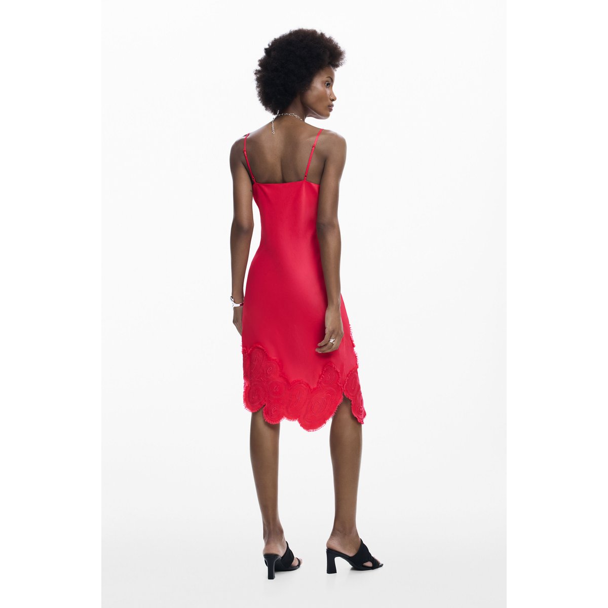 Robe nuisette asymétrique rouge, DESIGUAL