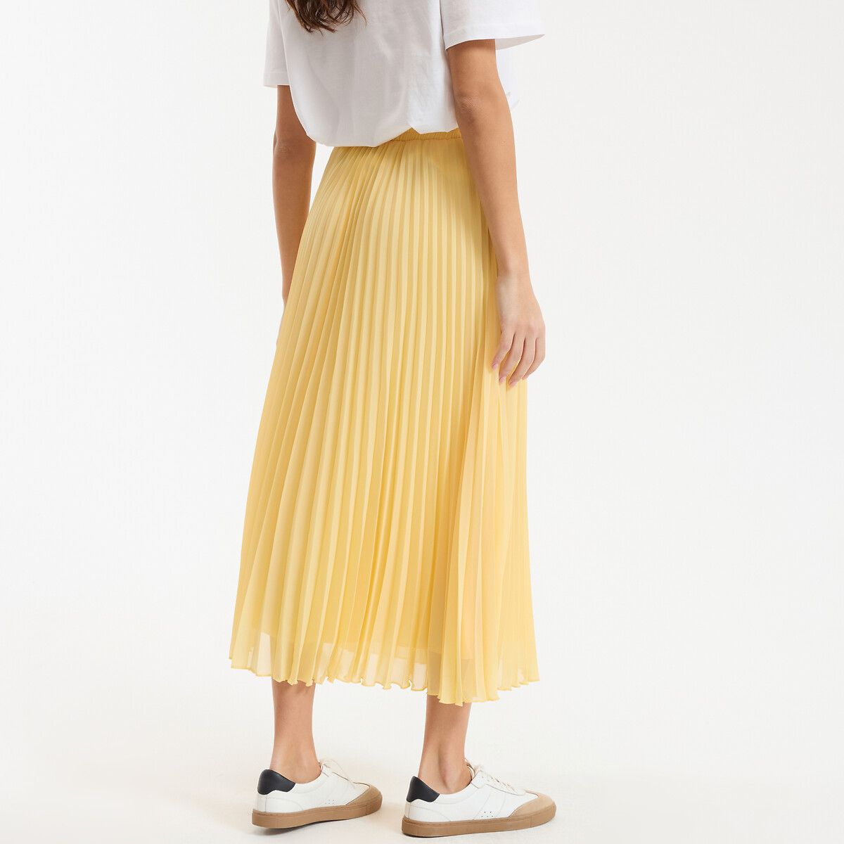 Jupe évasée plissée, longue jaune pâle, LA REDOUTE COLLECTIONS