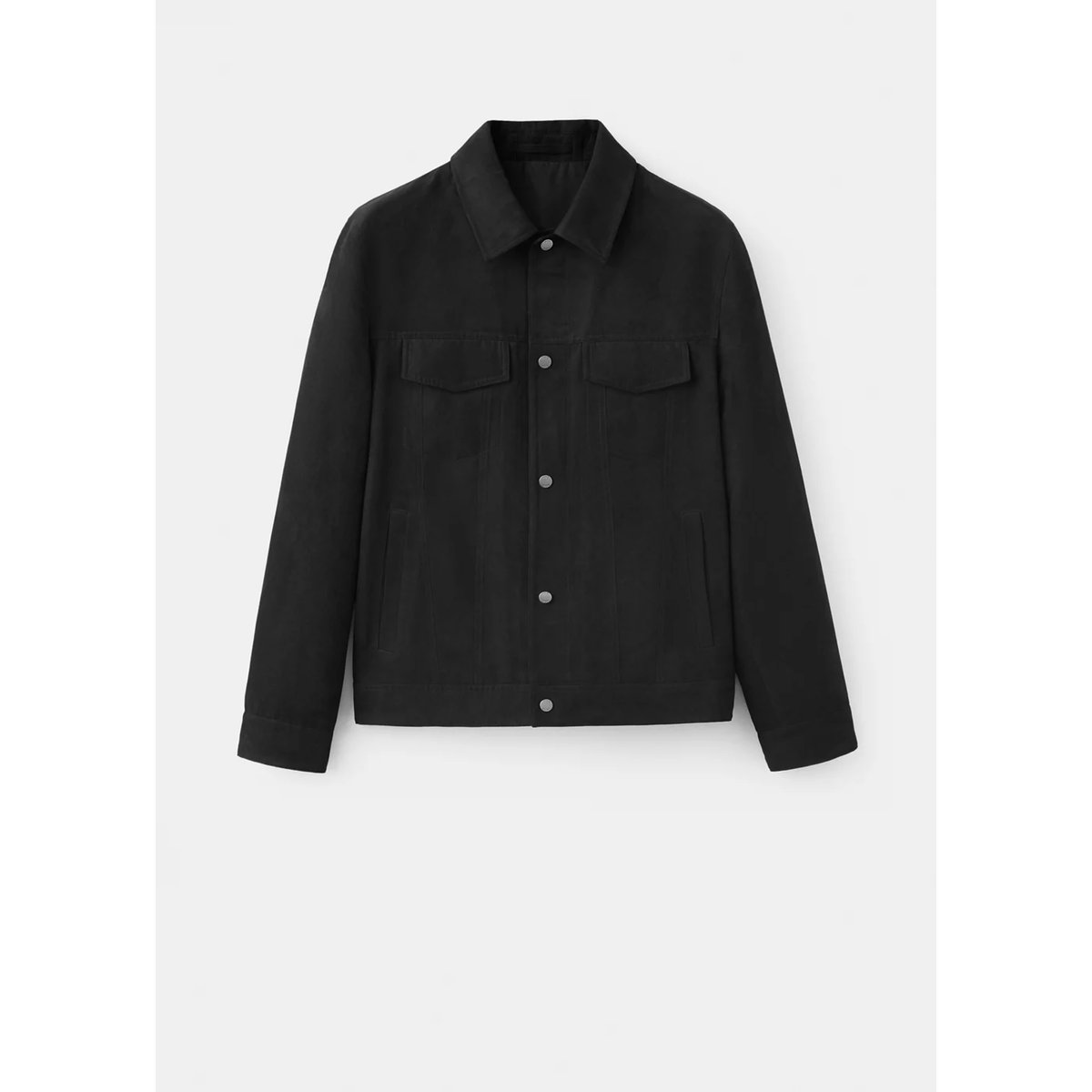 Veste en jean col classique noir, MANGO MAN