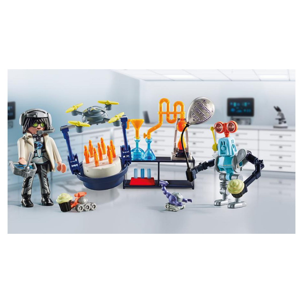 71450 - Chercheur avec robots multicolore, PLAYMOBIL