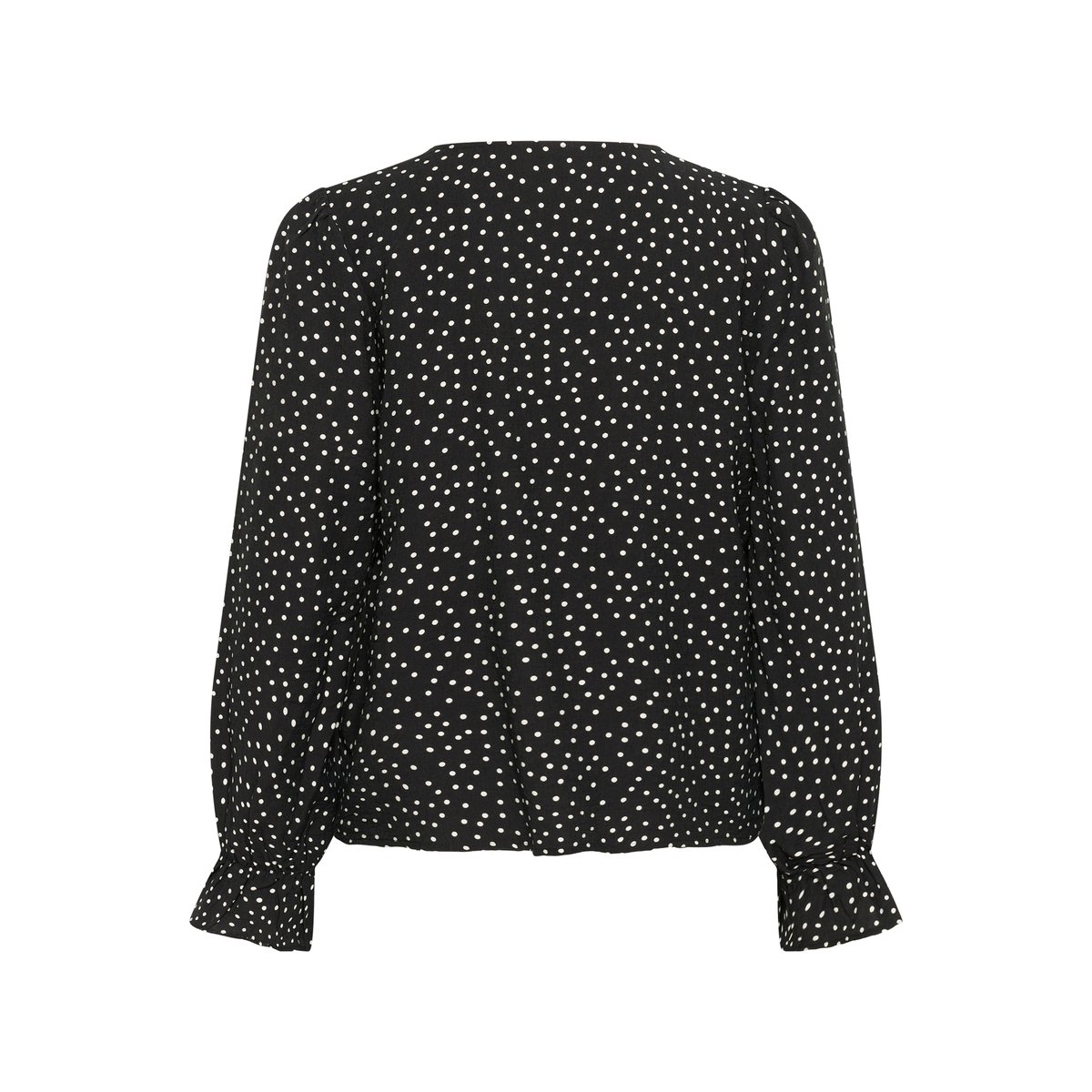 Blouse à manches longues noir blanc a pois, KAFFE