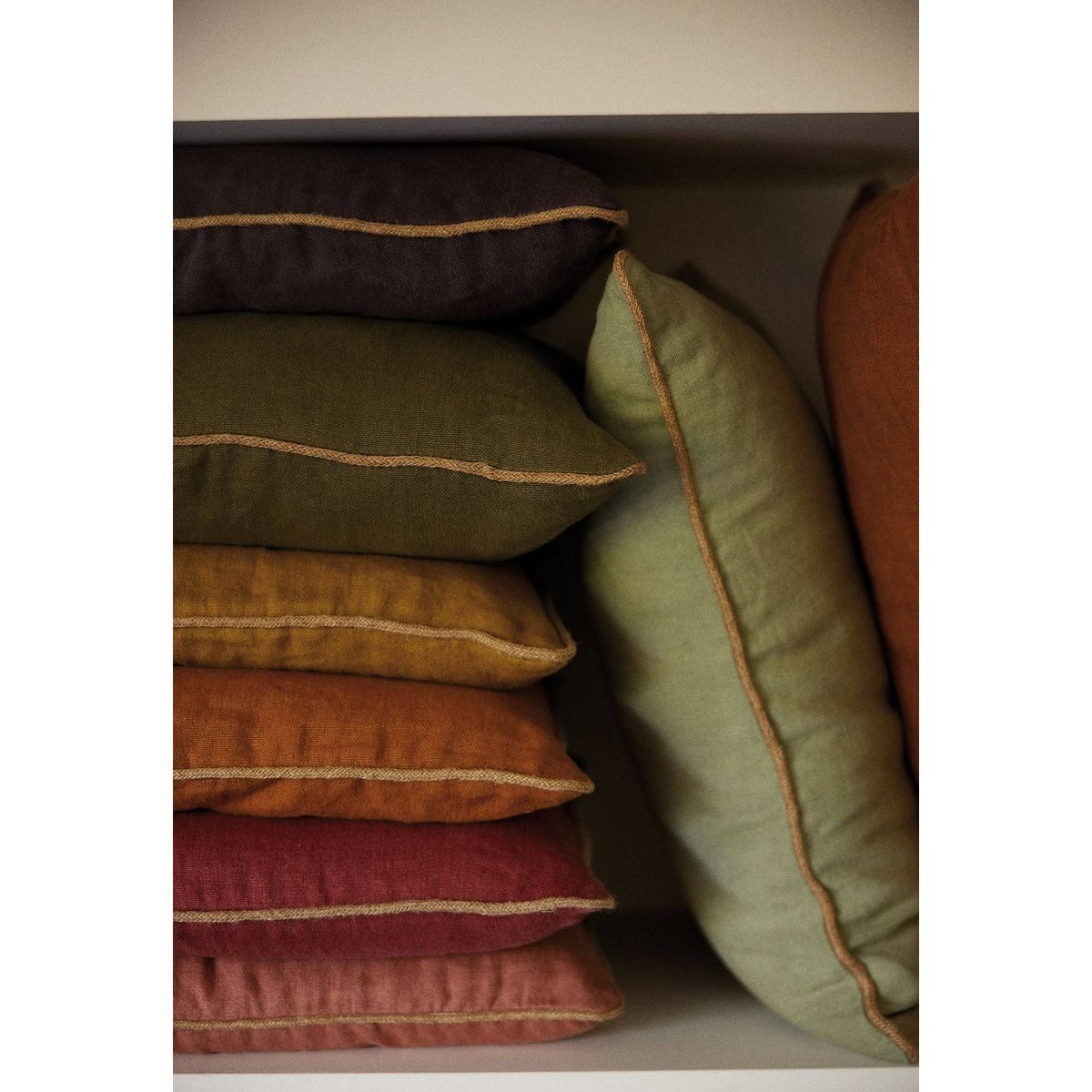 Housse de coussin en lin, Salvador vert kaki, GABRIELLE PARIS