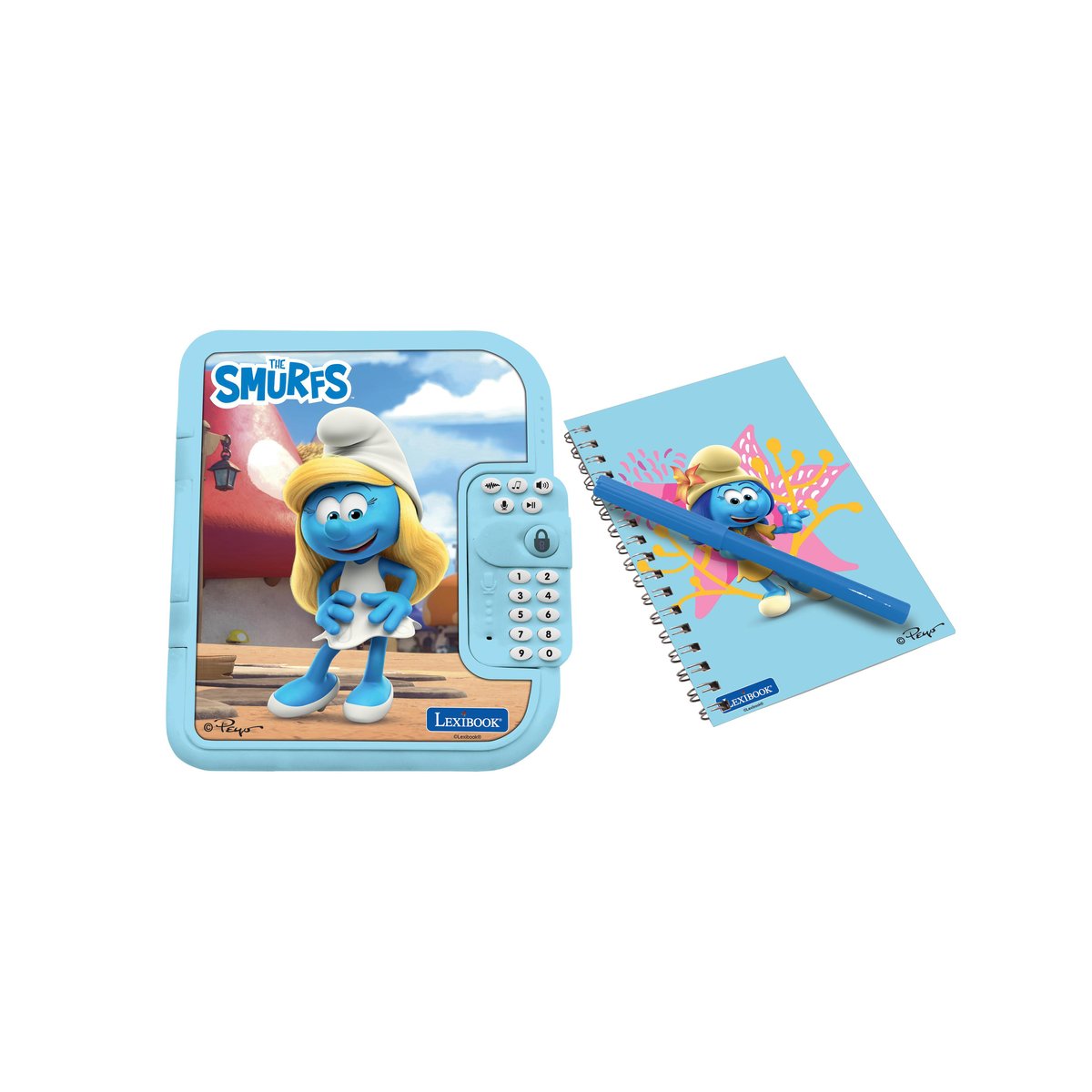 Journal intime électronique avec coffre-fort Schtroumpfs bleu, LEXIBOOK