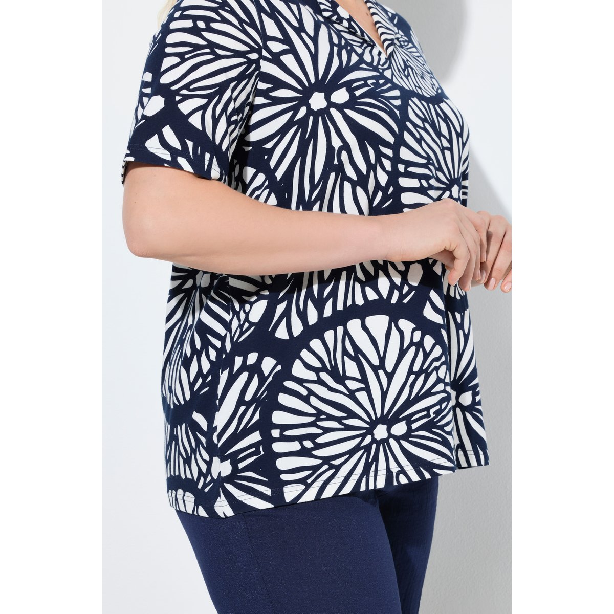 T-shirt motif citrons marine, ULLA POPKEN