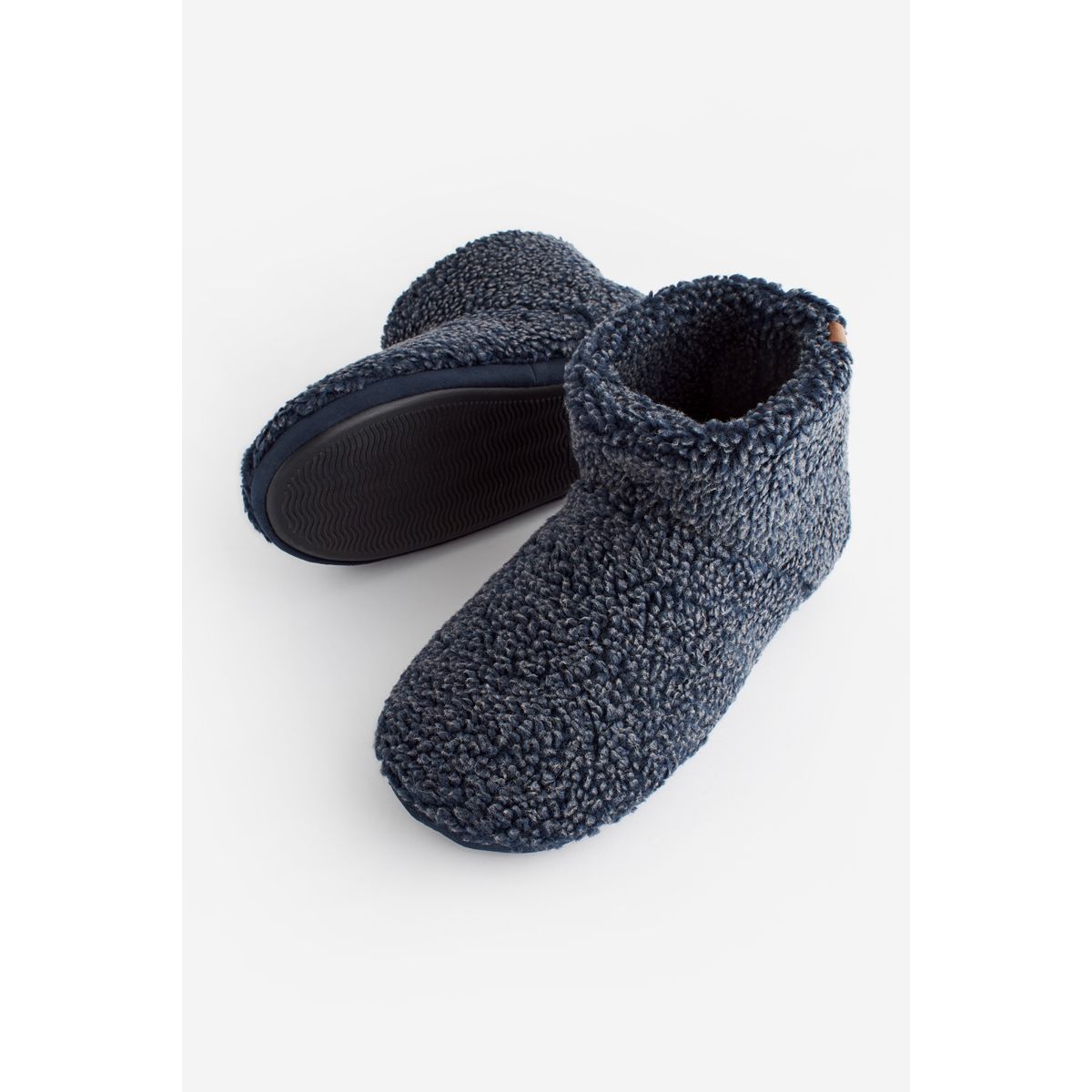 Chaussons doublées à enfiler chauds bleu marine, NEXT