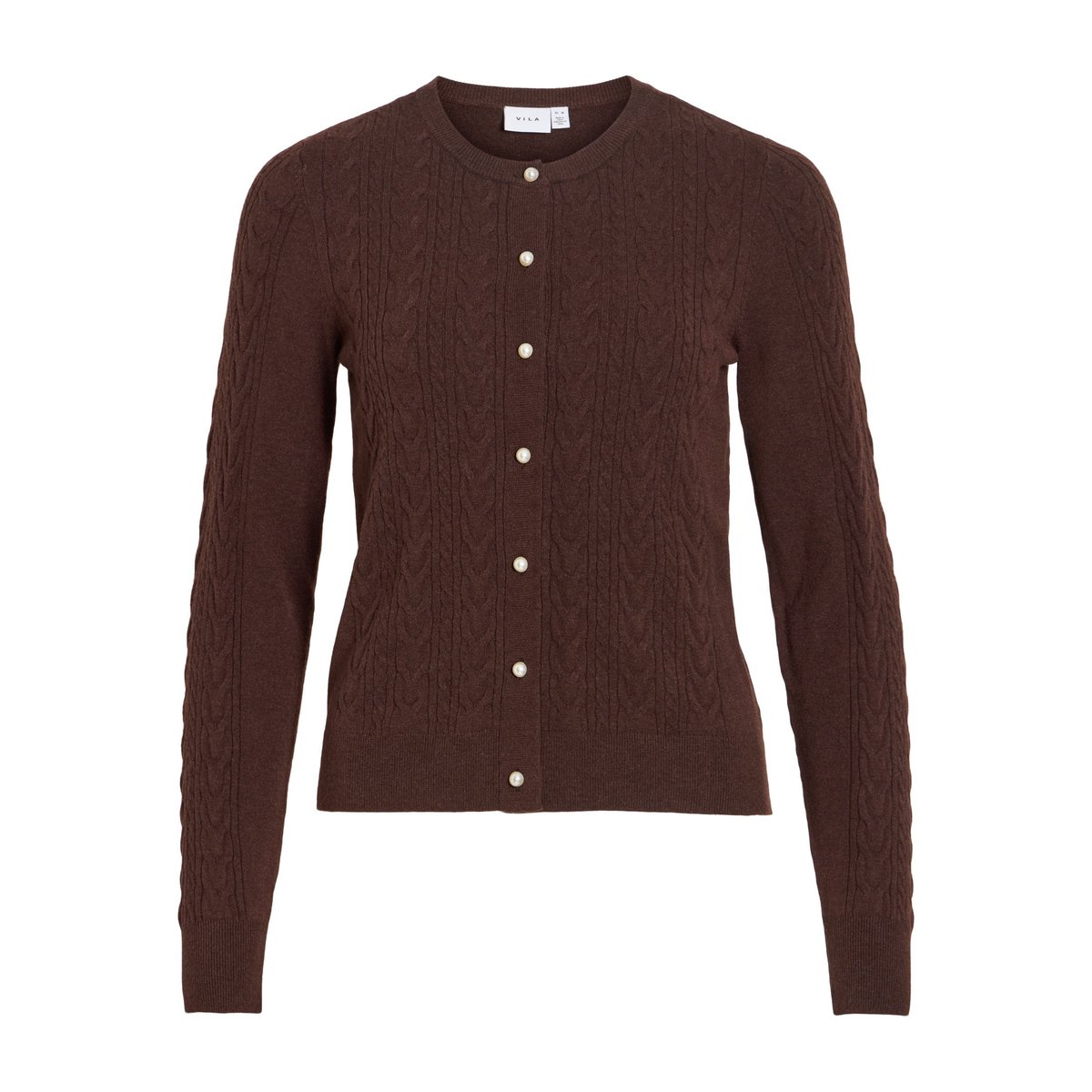 Cardigan En Maille marron - coffee bean1, VILA