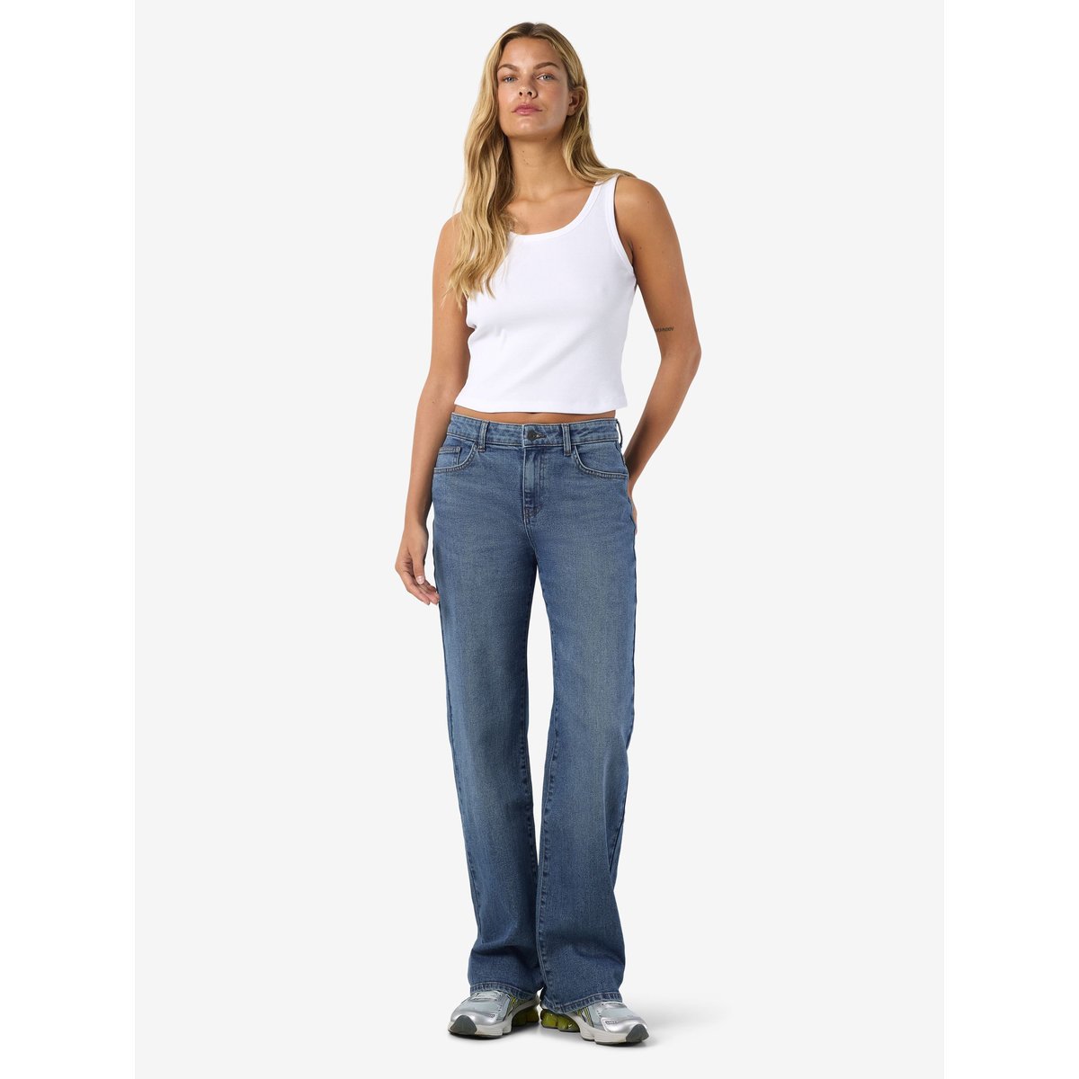Jean Droit bleu - medium blue denim1, NOISY MAY