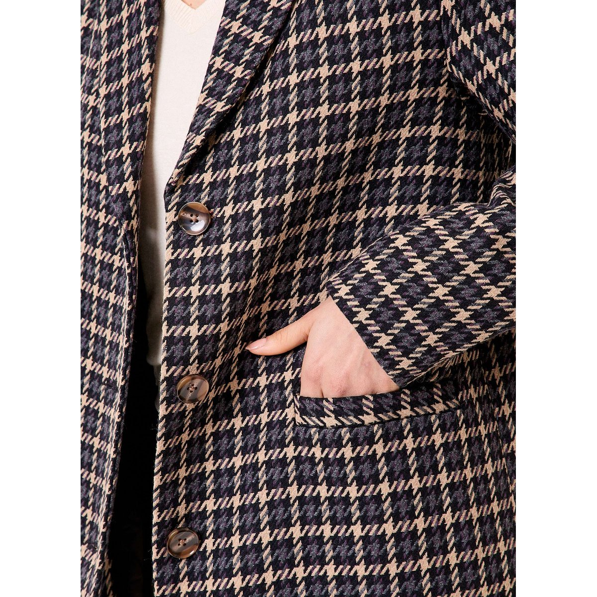 Manteau droit lainage AUDREY gris bordeaux, LA FIANCÉE
