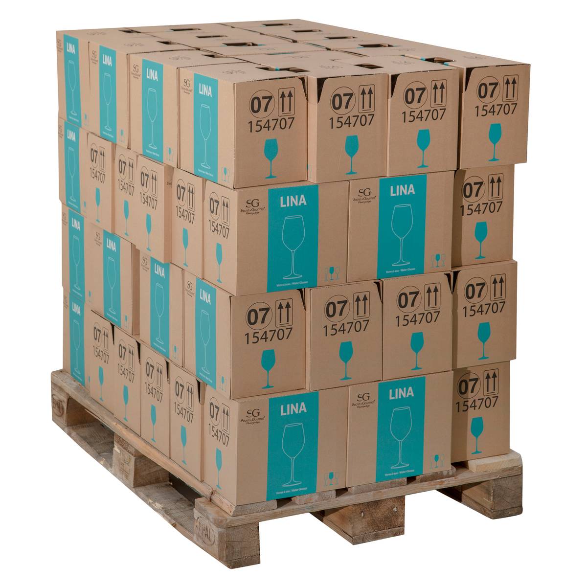 Lot de 6 verres à eau en verre 54 cl LINA transparent, SECRET DE GOURMET
