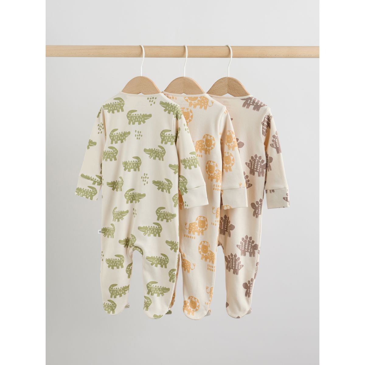Dors-bien à zip double sens bébé, lot de 3 safari multicolore, NEXT