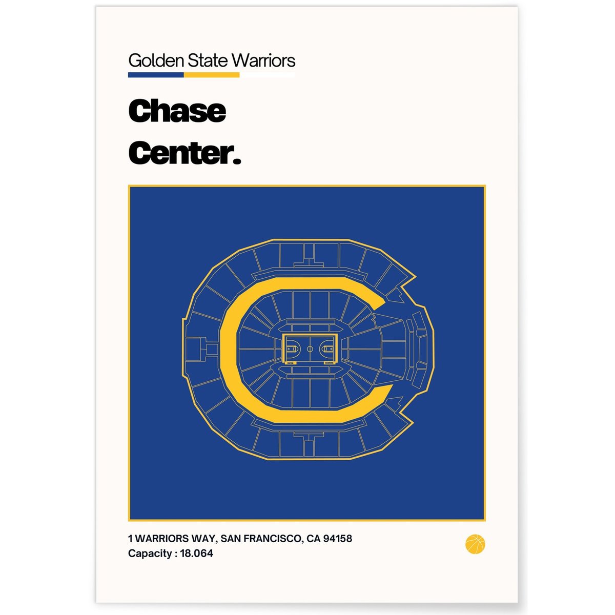 Affiche Chase Center - Golden State Warriors blanc, L'AFFICHERIE
