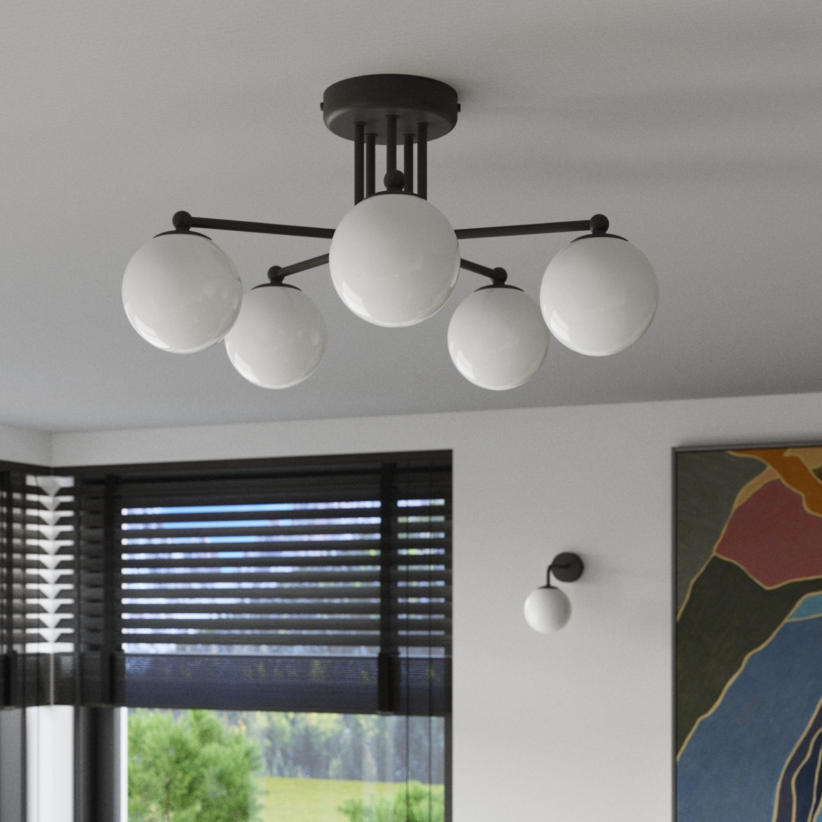 Applique Acier Noir/Blanc G9 1 Astral noir, EDEN
