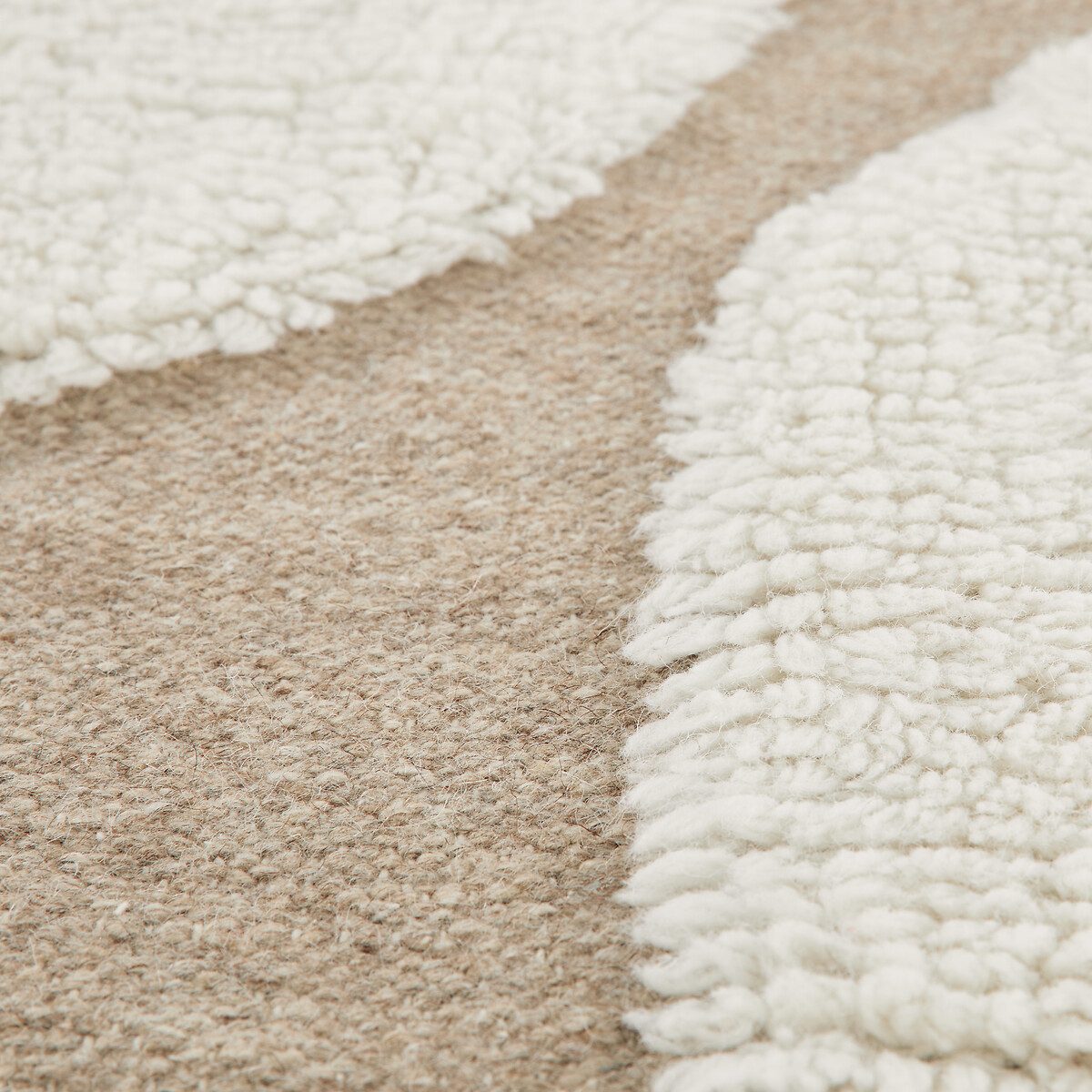Tapis laine et coton bicolore, Douma ecru/taupe, LA REDOUTE INTERIEURS