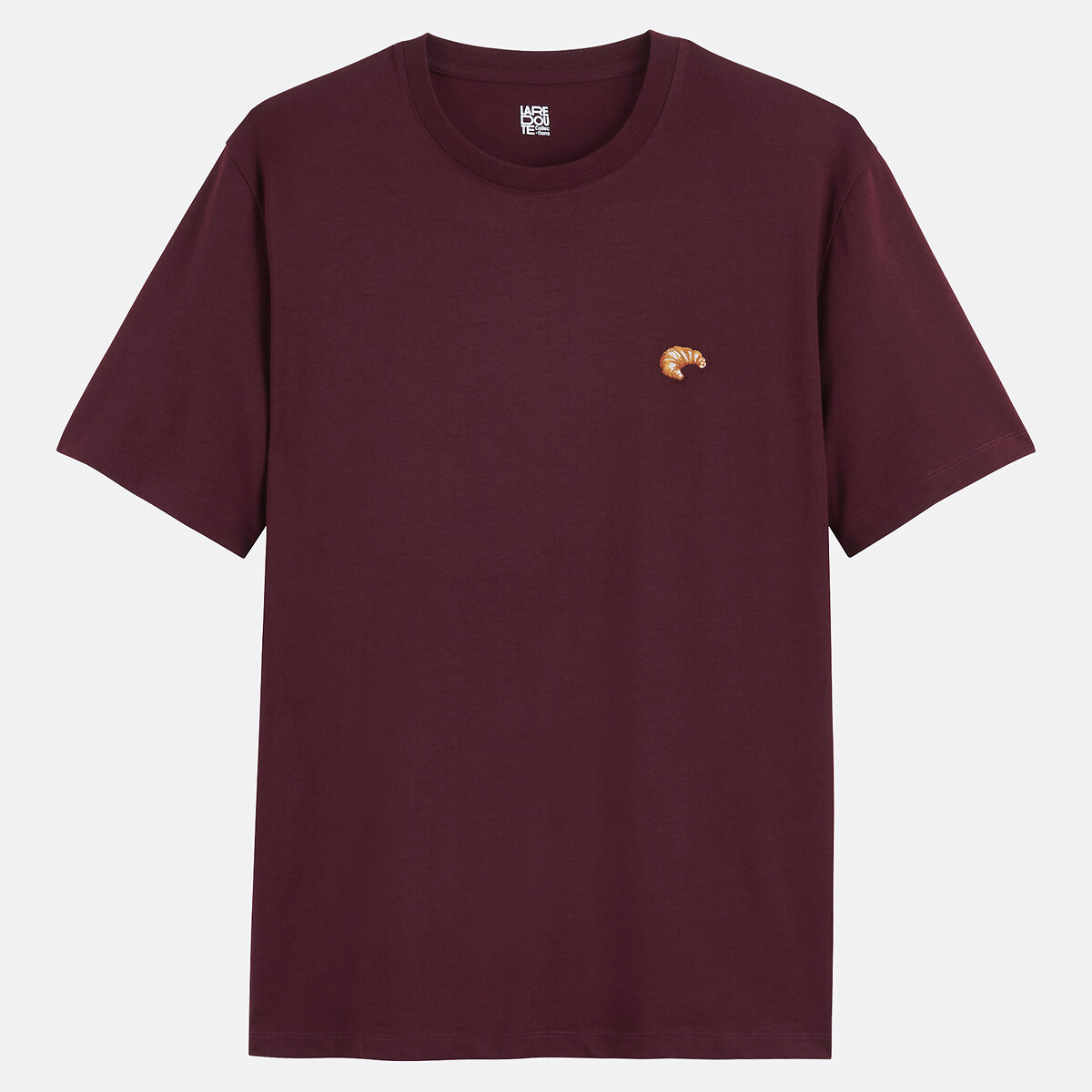 T-shirt fit Regular avec broderie croissant bordeaux, LA REDOUTE COLLECTIONS