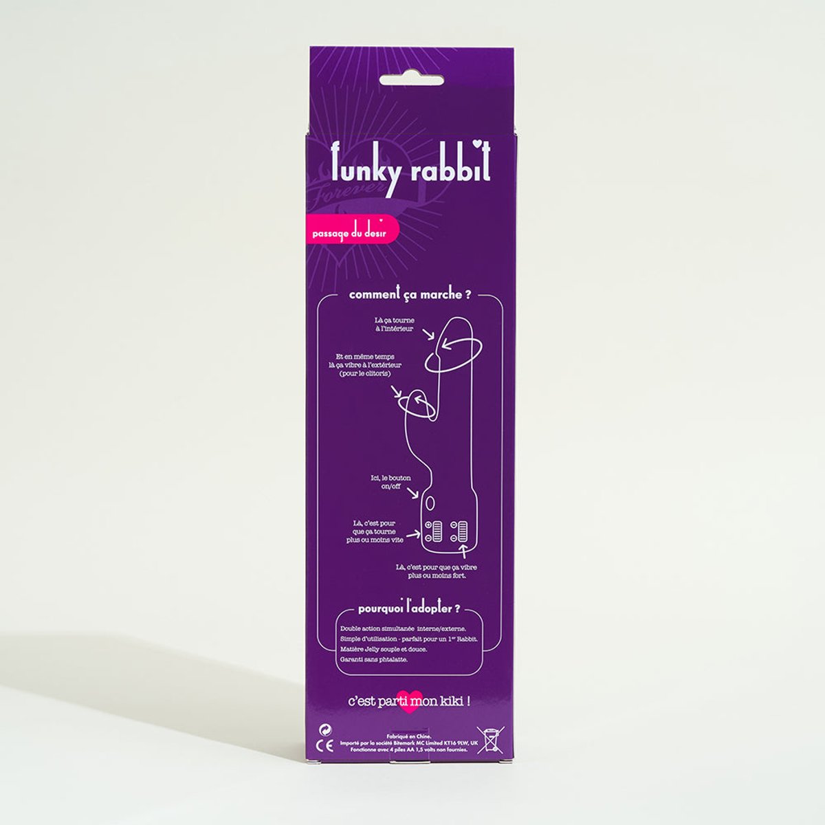 Vibromasseur Funky Rabbit violet, PASSAGE DU DESIR