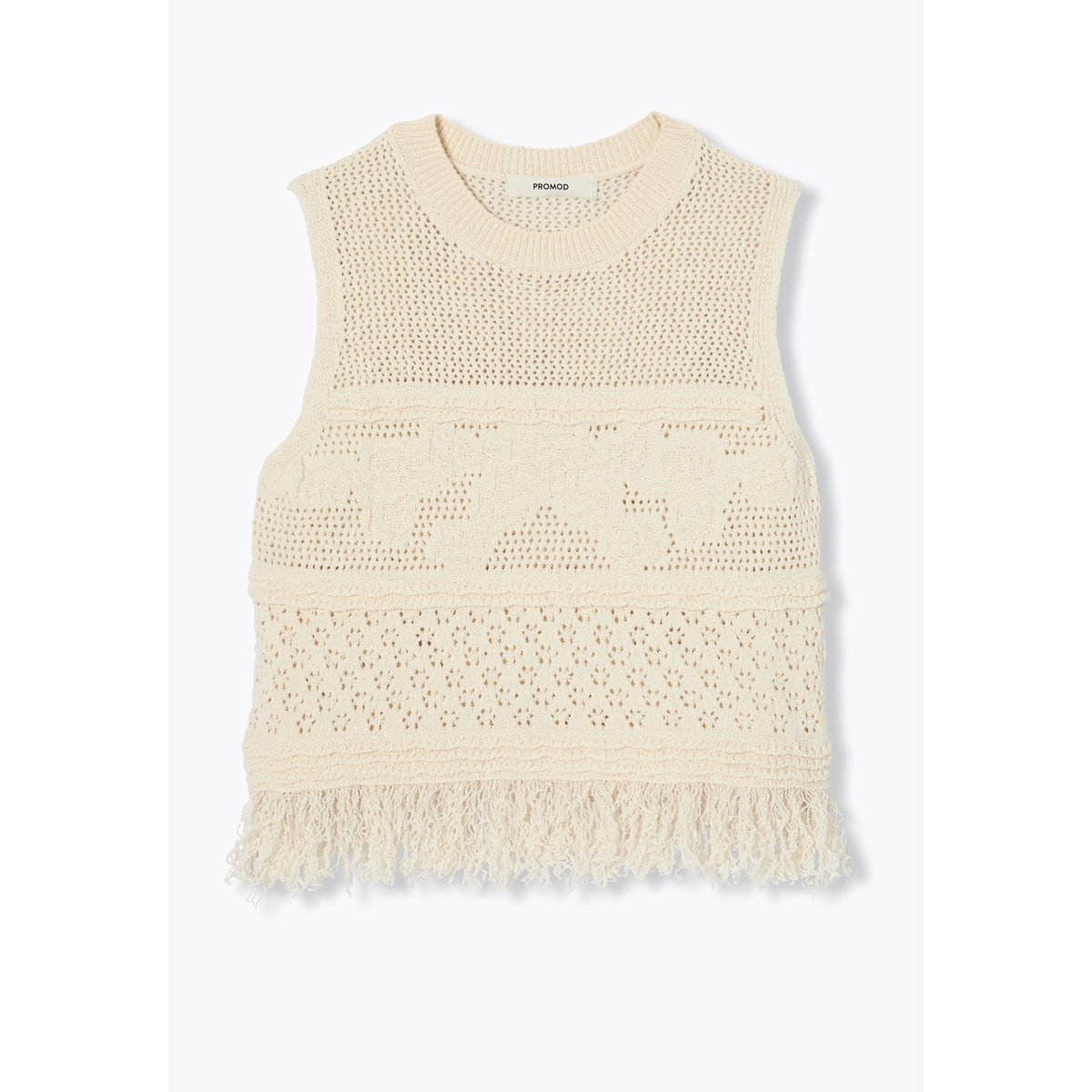 Pull-débardeur ajouré ecru, PROMOD