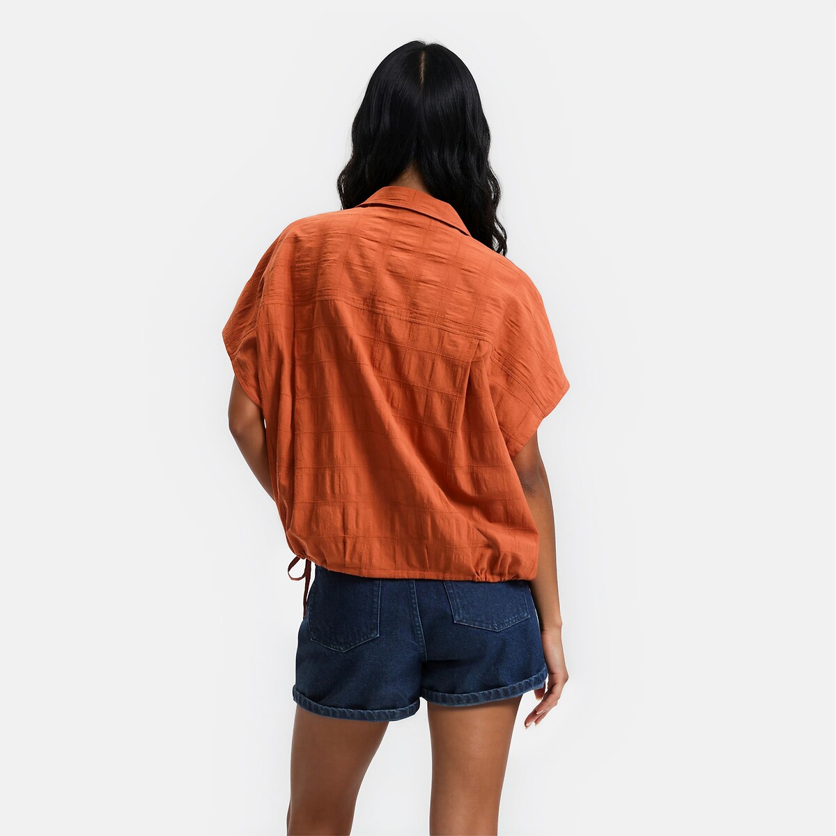 Loose Fit Short Sleeve Shirt rust brown, LA REDOUTE COLLECTIONS