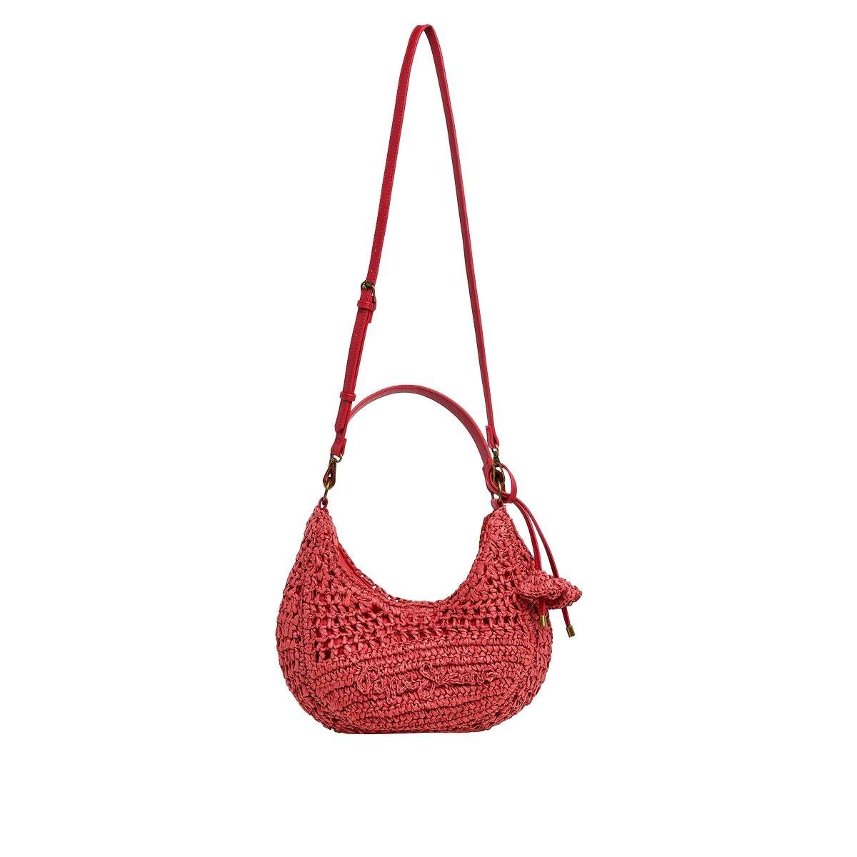 Sac Demi-Lune En Raphia orange coucher du soleil, PEPE JEANS