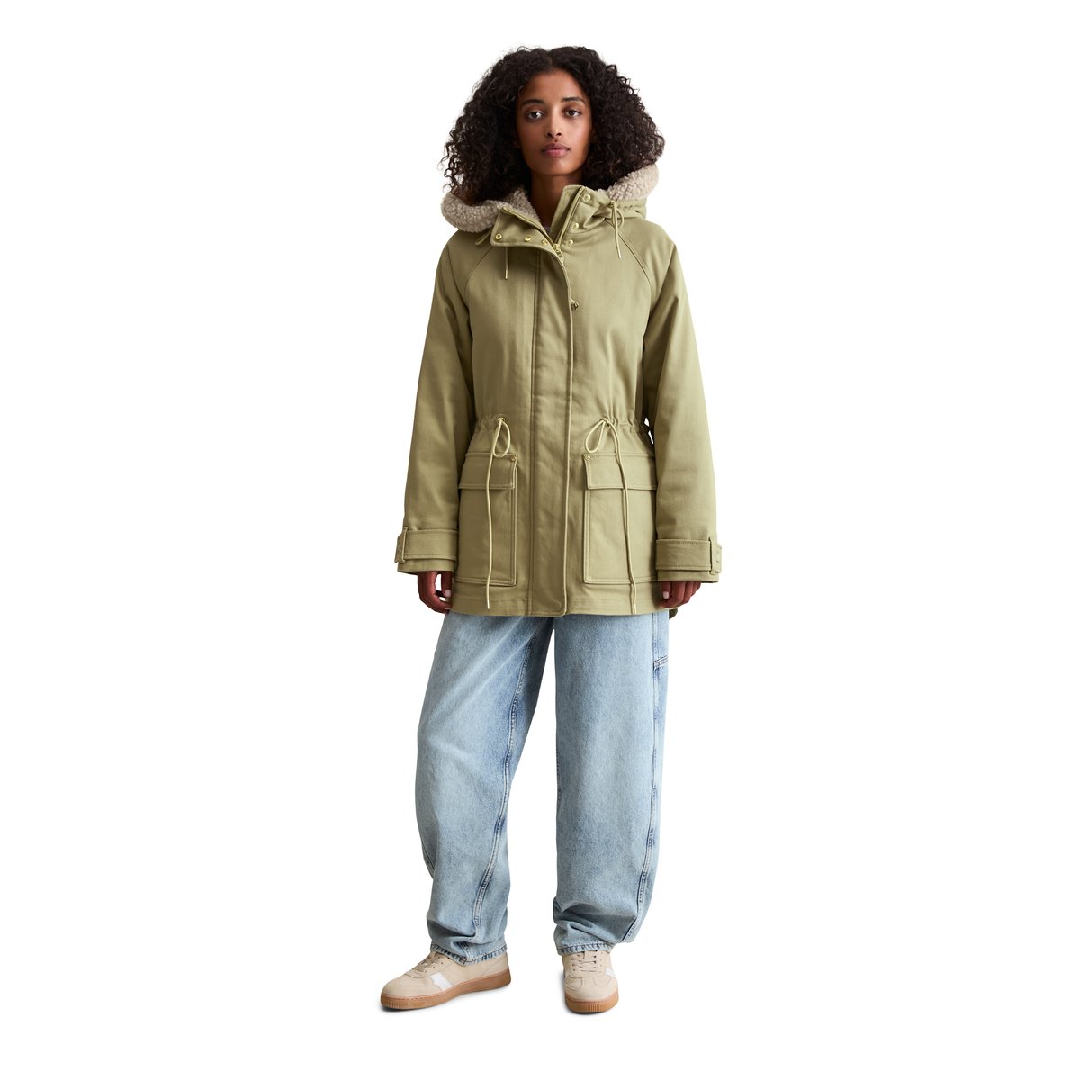 Veste outdoor oversize en sergé de coton bio stretch vert, MARC O’POLO DENIM