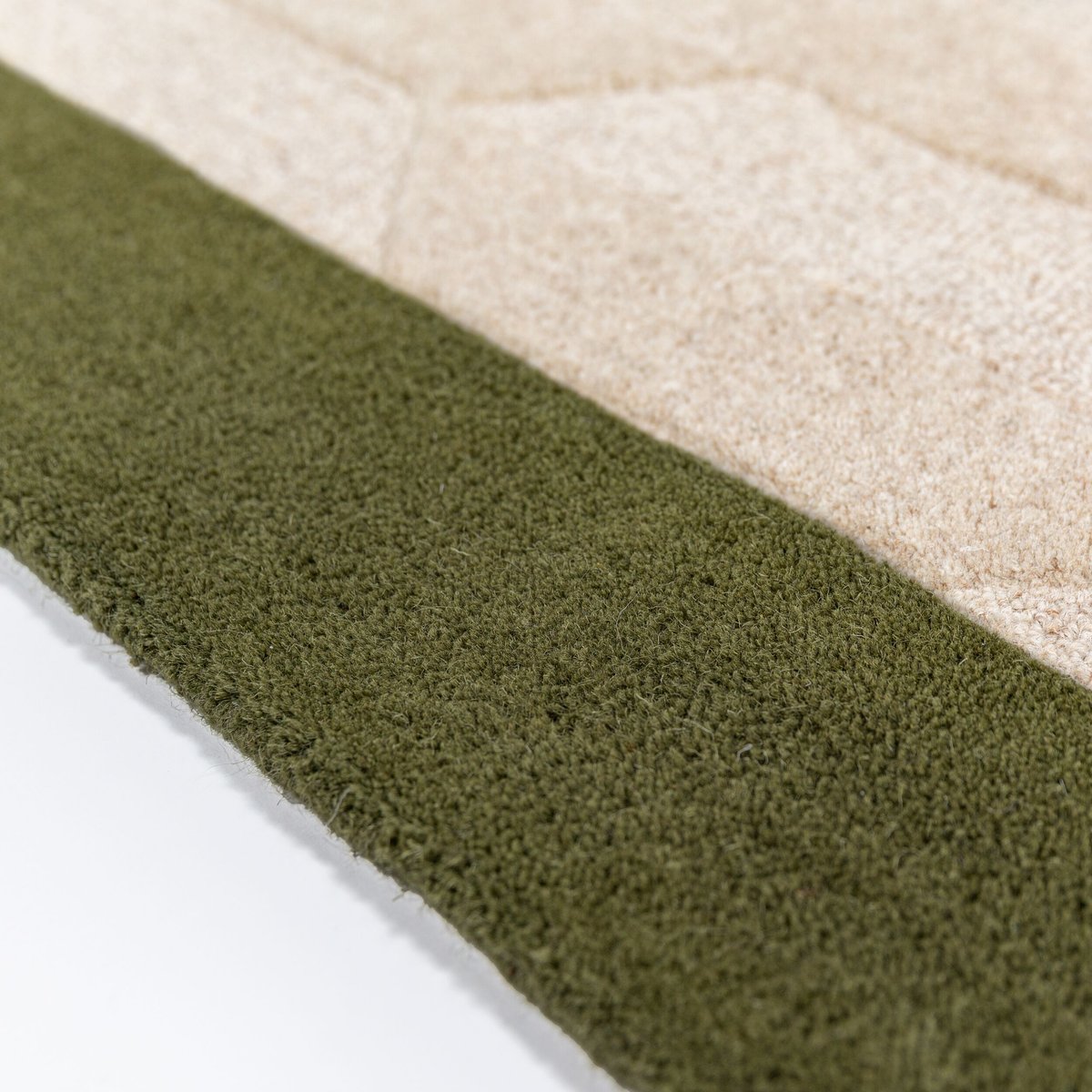 Tapis de couloir en laine à bordure APEX BORDER vert, FLAIR RUGS