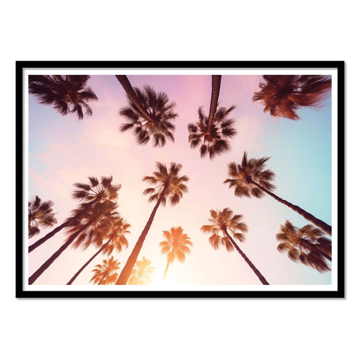 Affiche d'art - Beverly Hills Sunset Palms - Philippe Hugonnard couleur unique, WALL EDITIONS