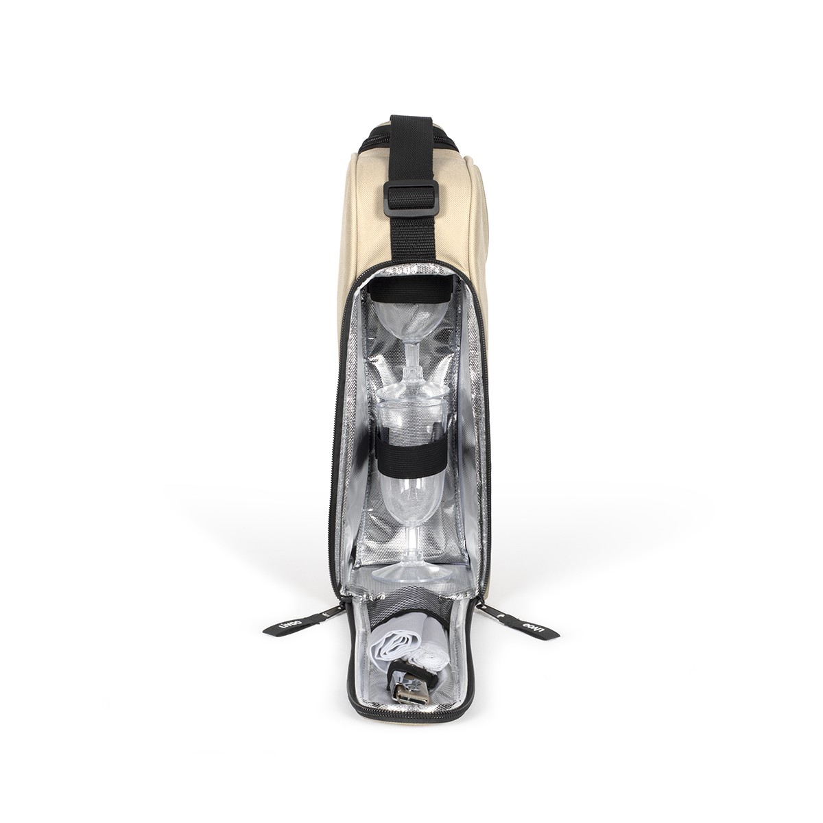 Sac apéritif 2 personnes beige, LIVOO