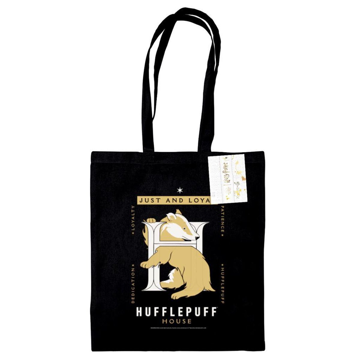 Tote bag motif/style Poufsouffle noir, HARRY POTTER