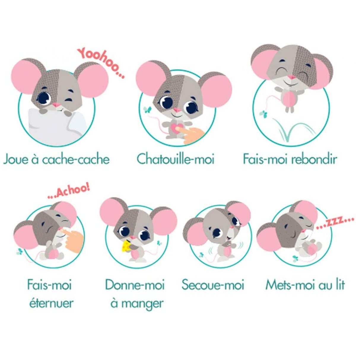Compagnon interactif wonder buddies Coco la souris multicolore, TINY LOVE
