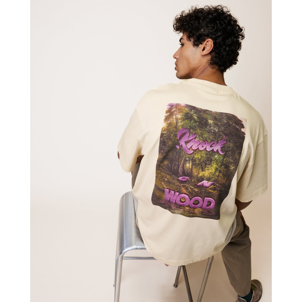 T-shirt en maille écru, FAGUO
