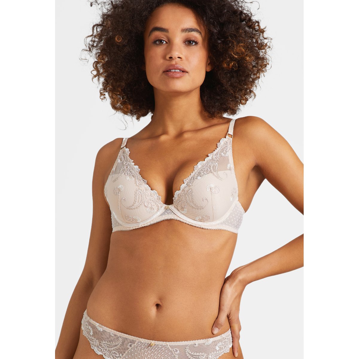 Plunge foulard Velvet Memories beige, AUBADE