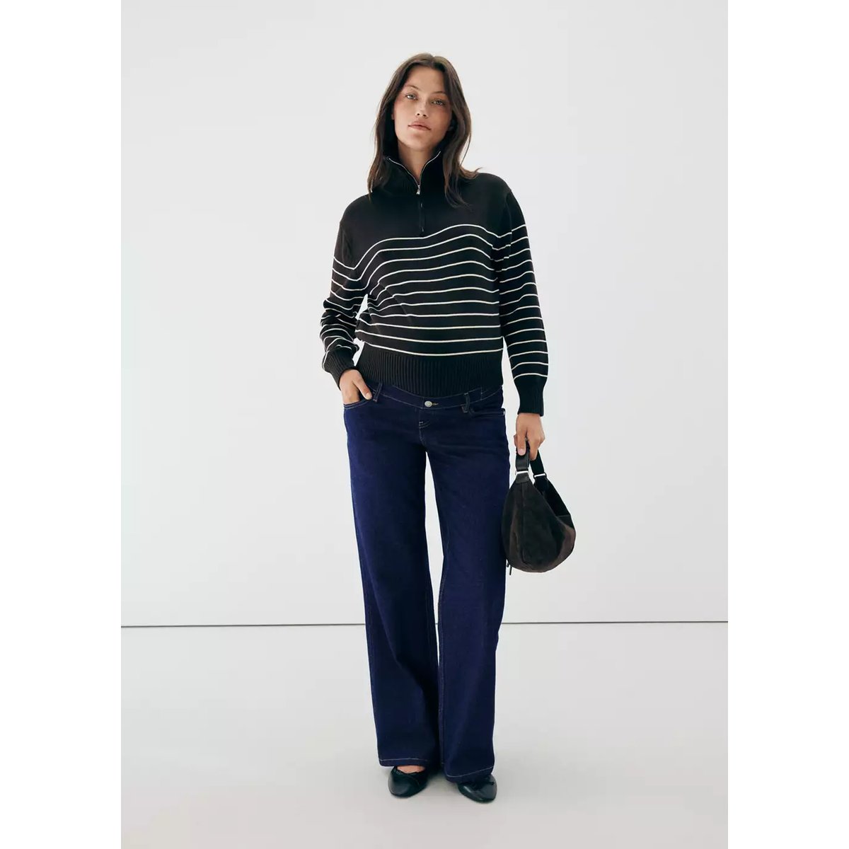 Jean de grossesse droit bleu, MANGO