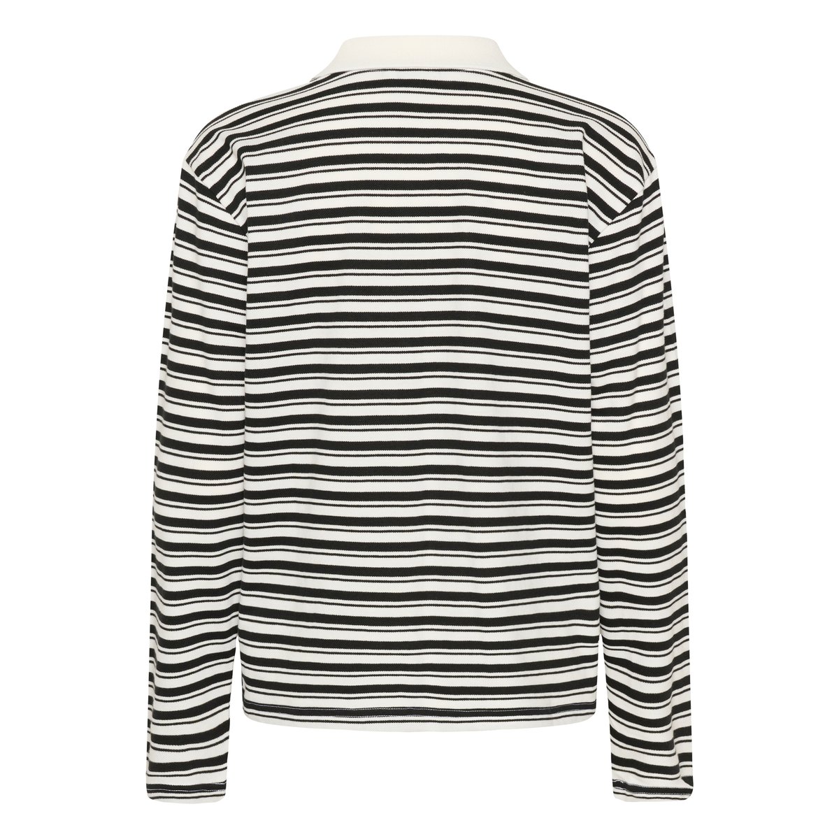 Chemise polo blanc chalk with black deep stripe, KAFFE