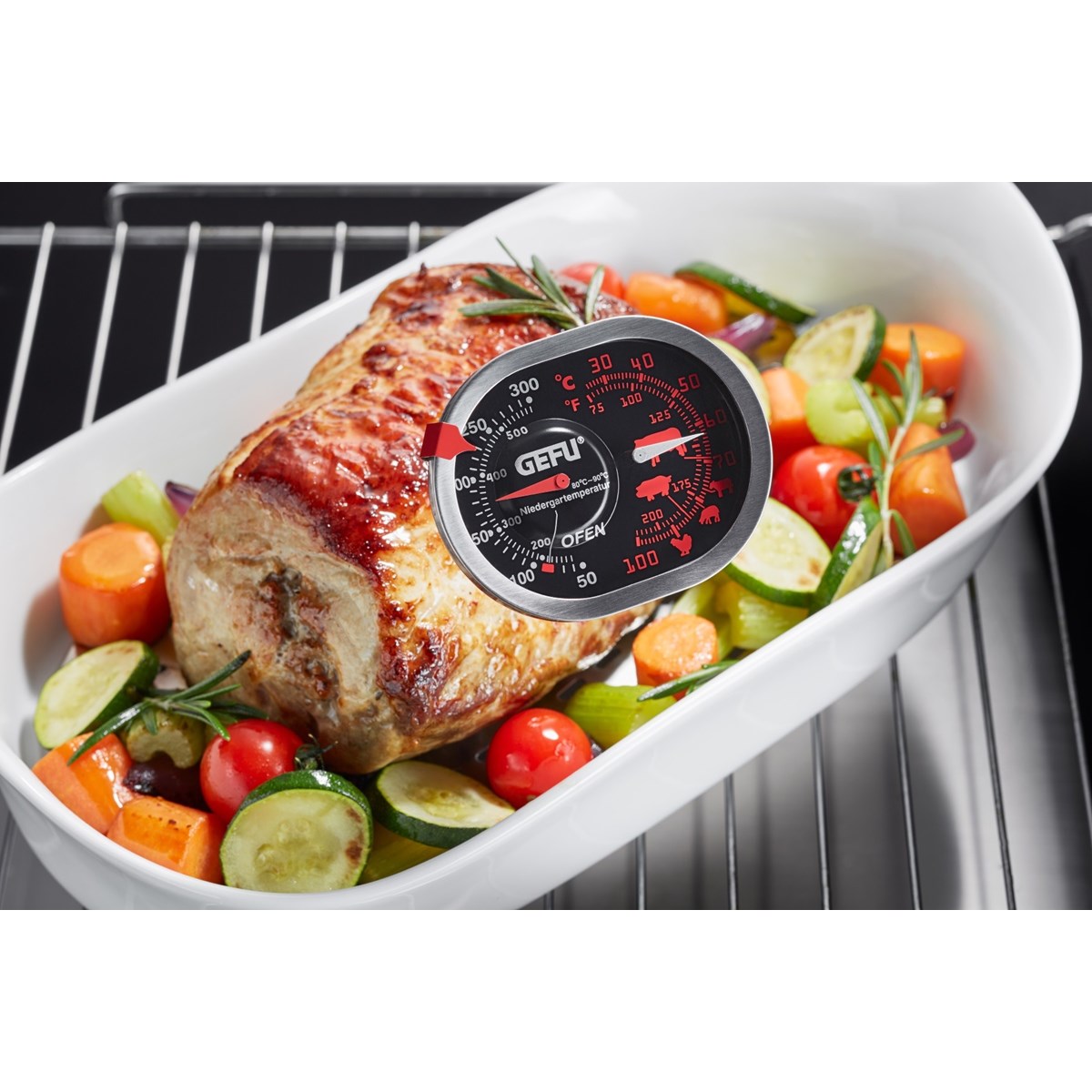 Thermomètre à rôti et à four 3 en 1 MESSIMO argent, GEFU