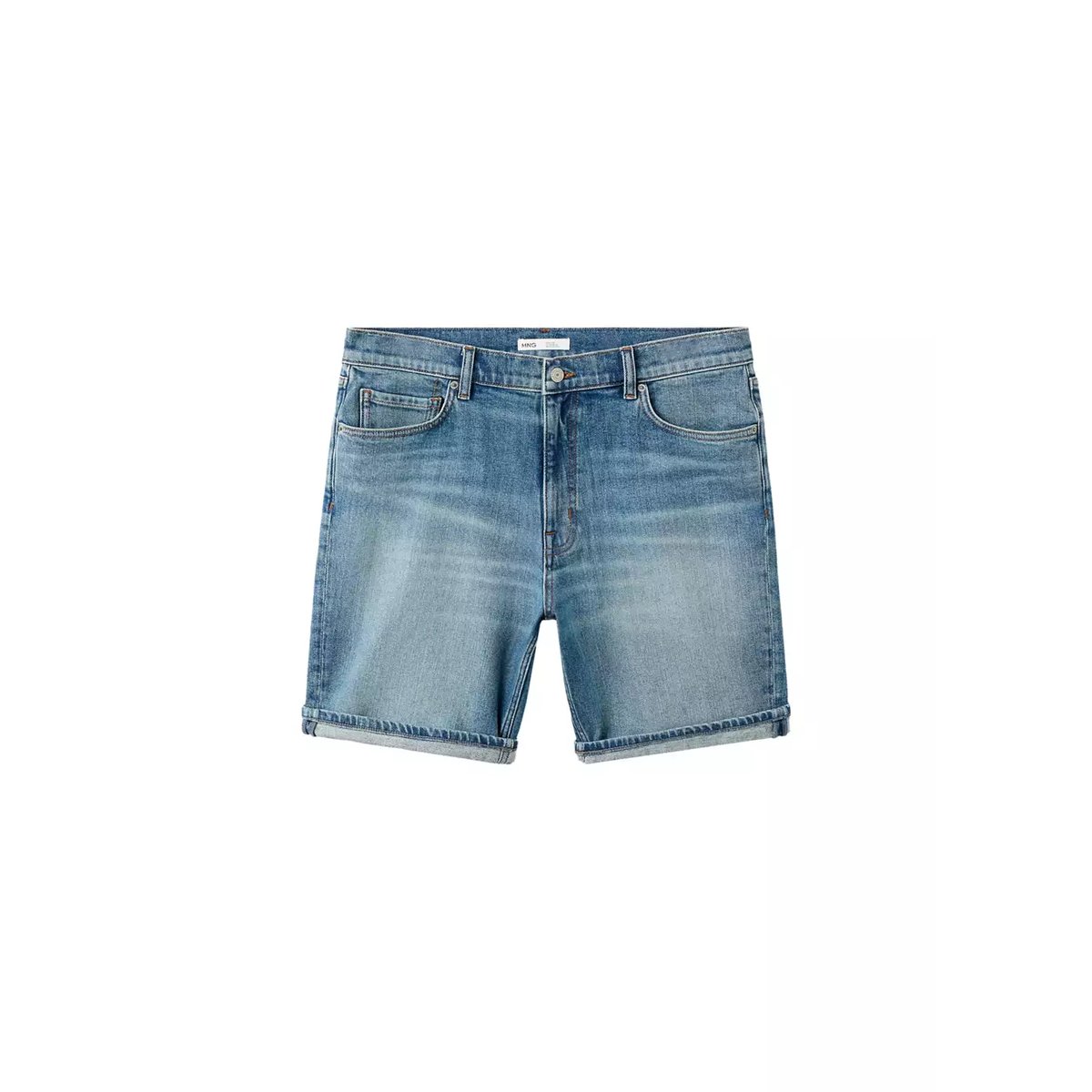 Bermuda en jean slim fit bleu moyen, MANGO MAN