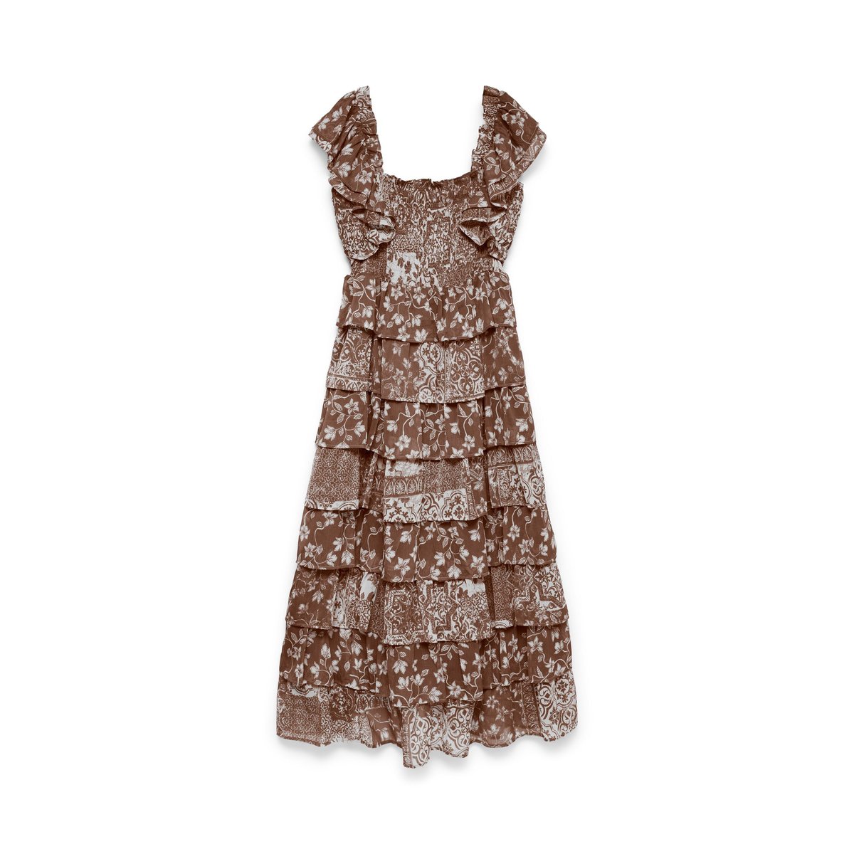 Robe À Volants cocoa brown, VERO MODA
