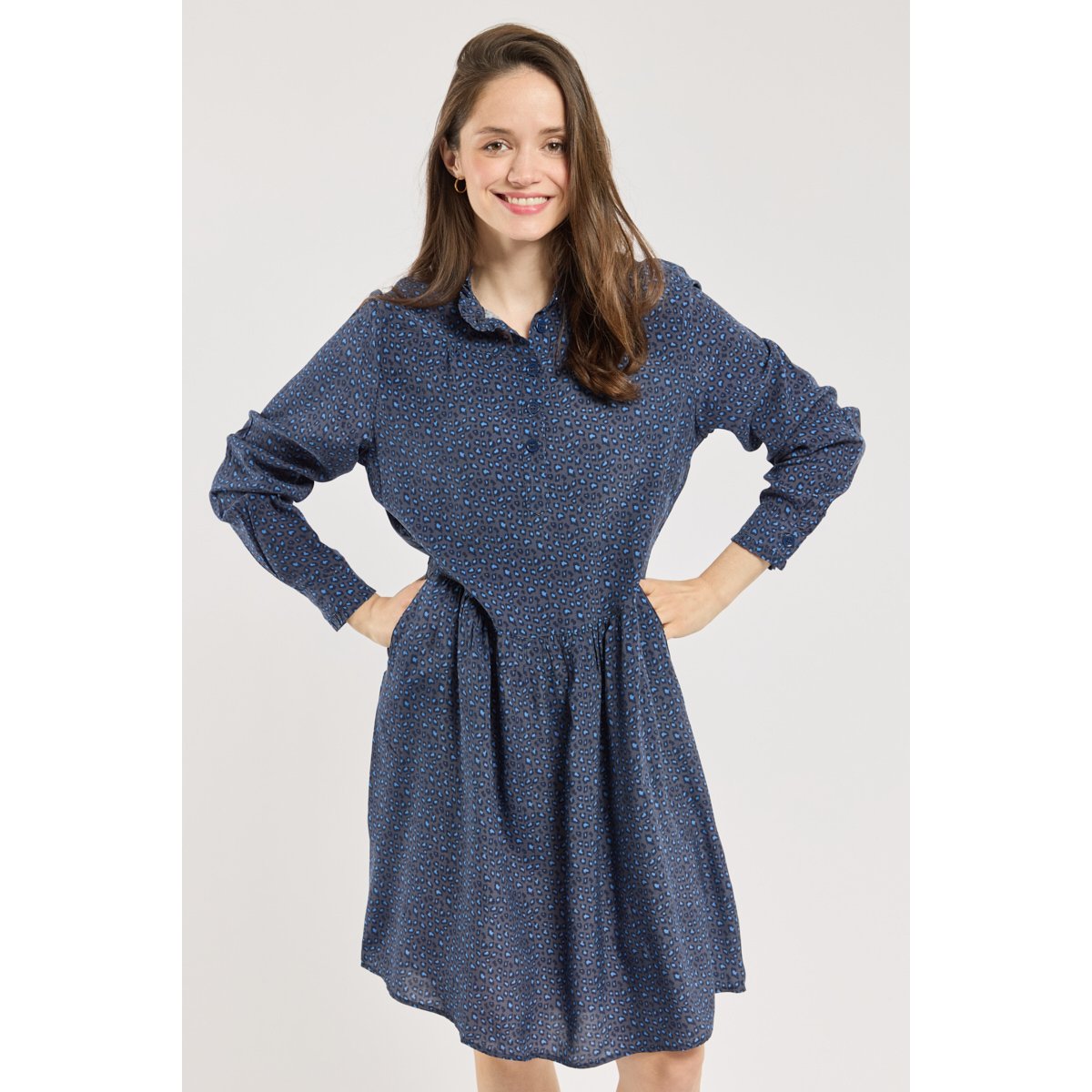 Robe imprimé en cupro imprimé léo, ARMOR-LUX