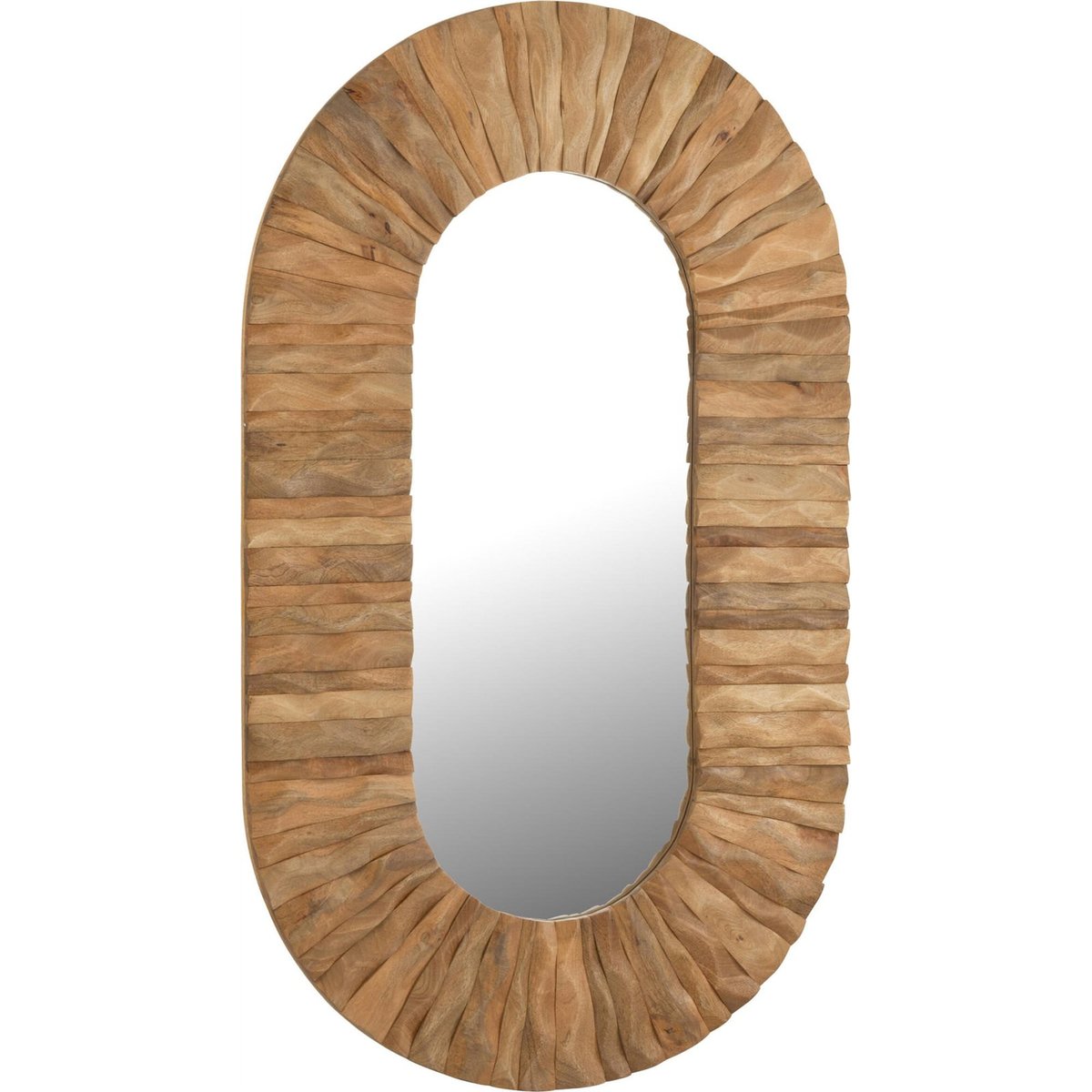 Miroir mural ovale en bois naturel, RECOLLECTION