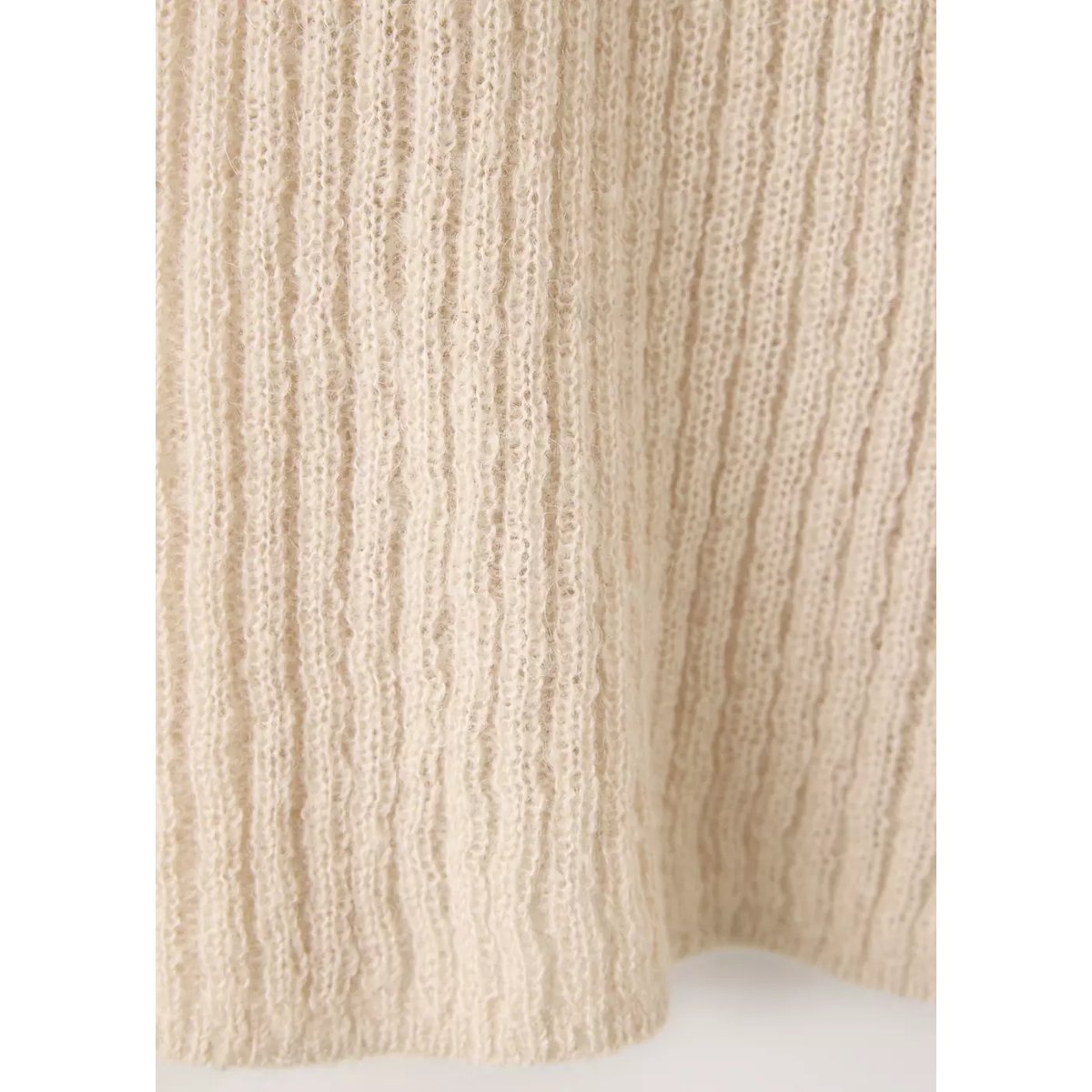 Pull-over maille côtelée beige, MANGO