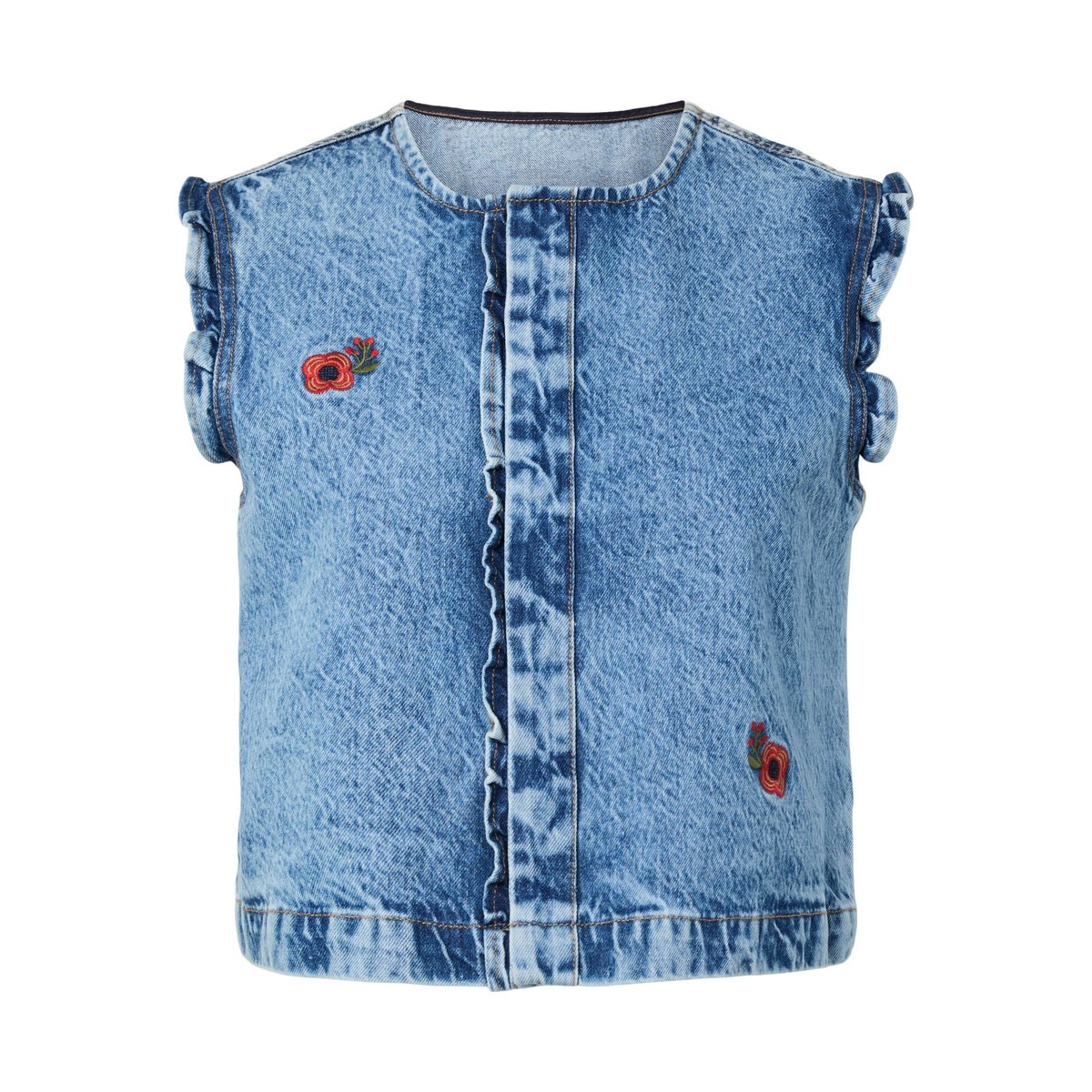 Top medium blue denim, PIECES