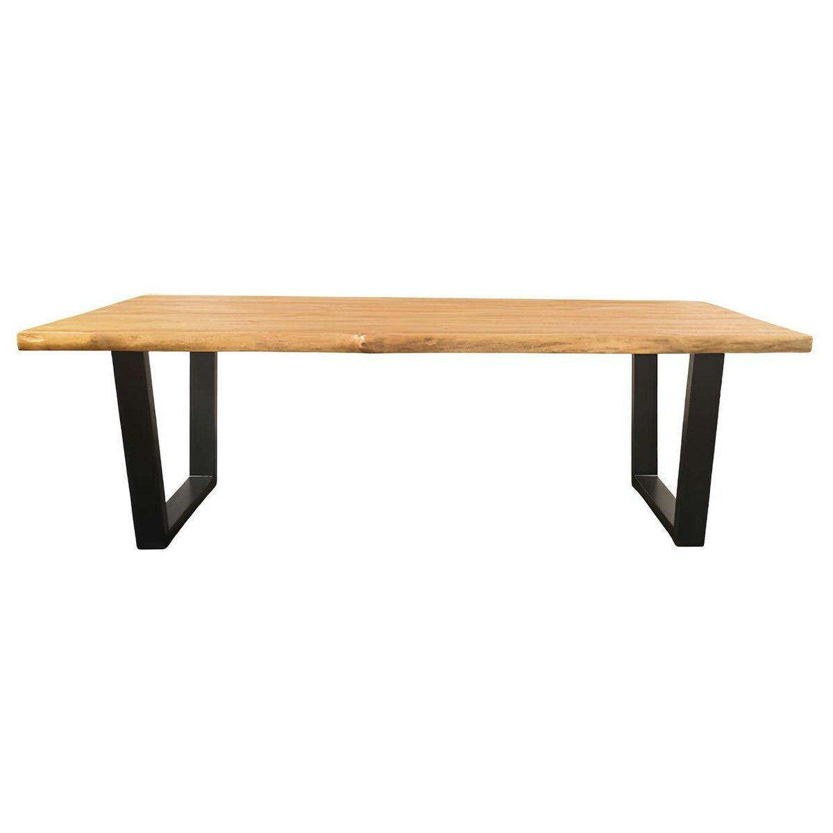 Table à manger bois de teck recyclé, pieds en U 240 cm TIMOR bois naturel, PIER IMPORT